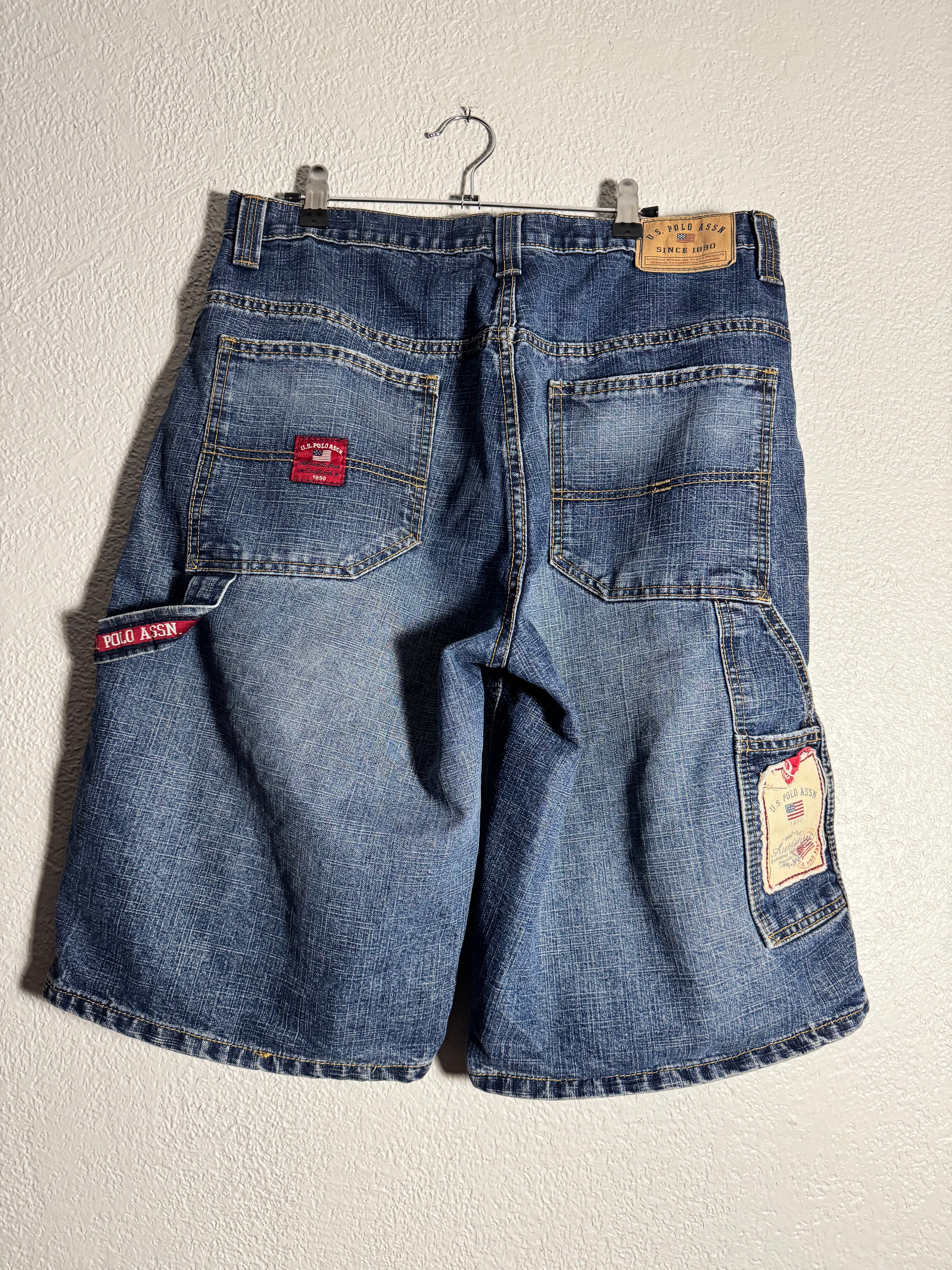 Vintage U.S. Polo Assn Baggy Carpenter Blue Denim Shorts