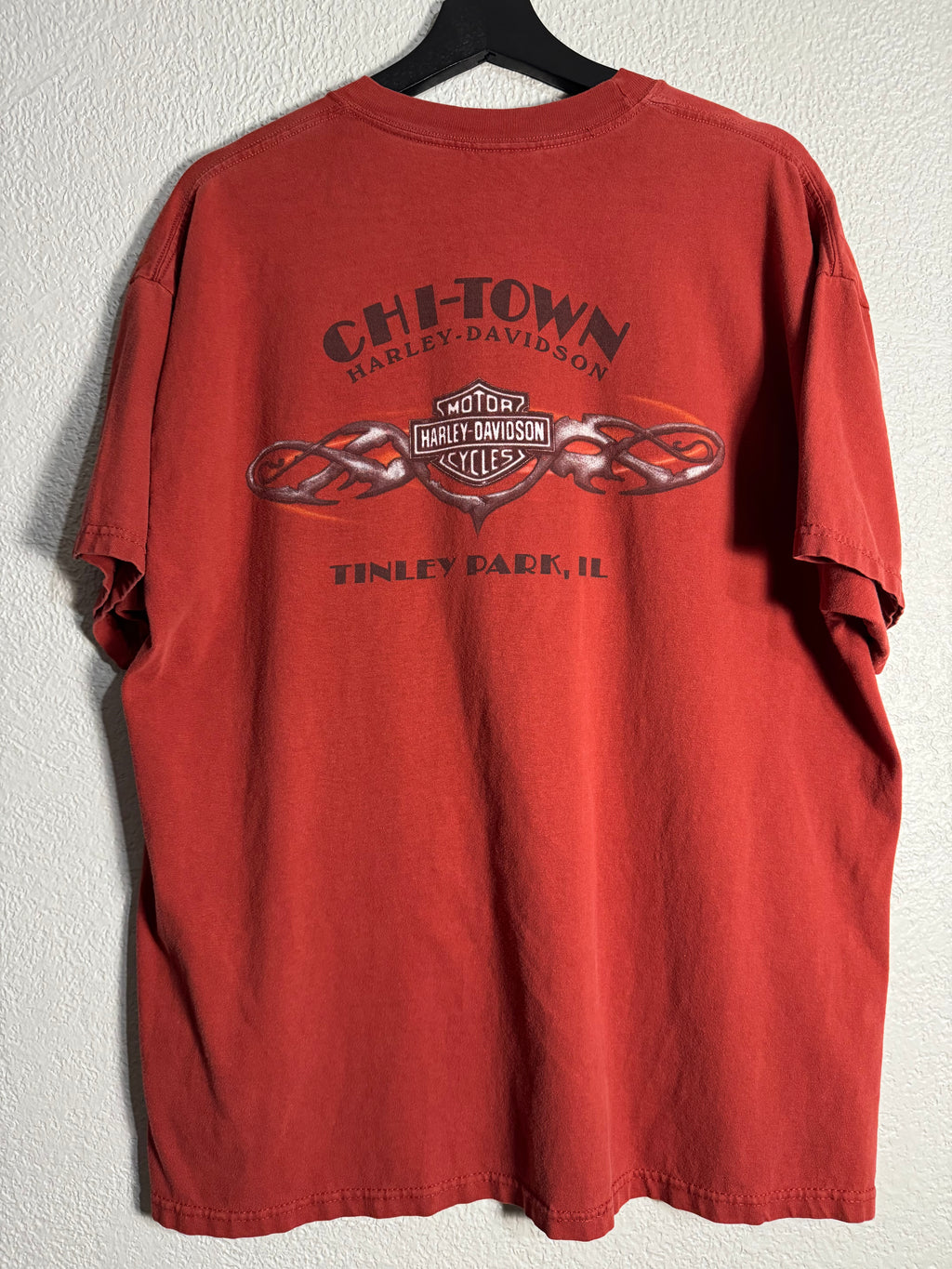 Vintage Harley Davidson Flames 2006 Chi-Town Shirt XL