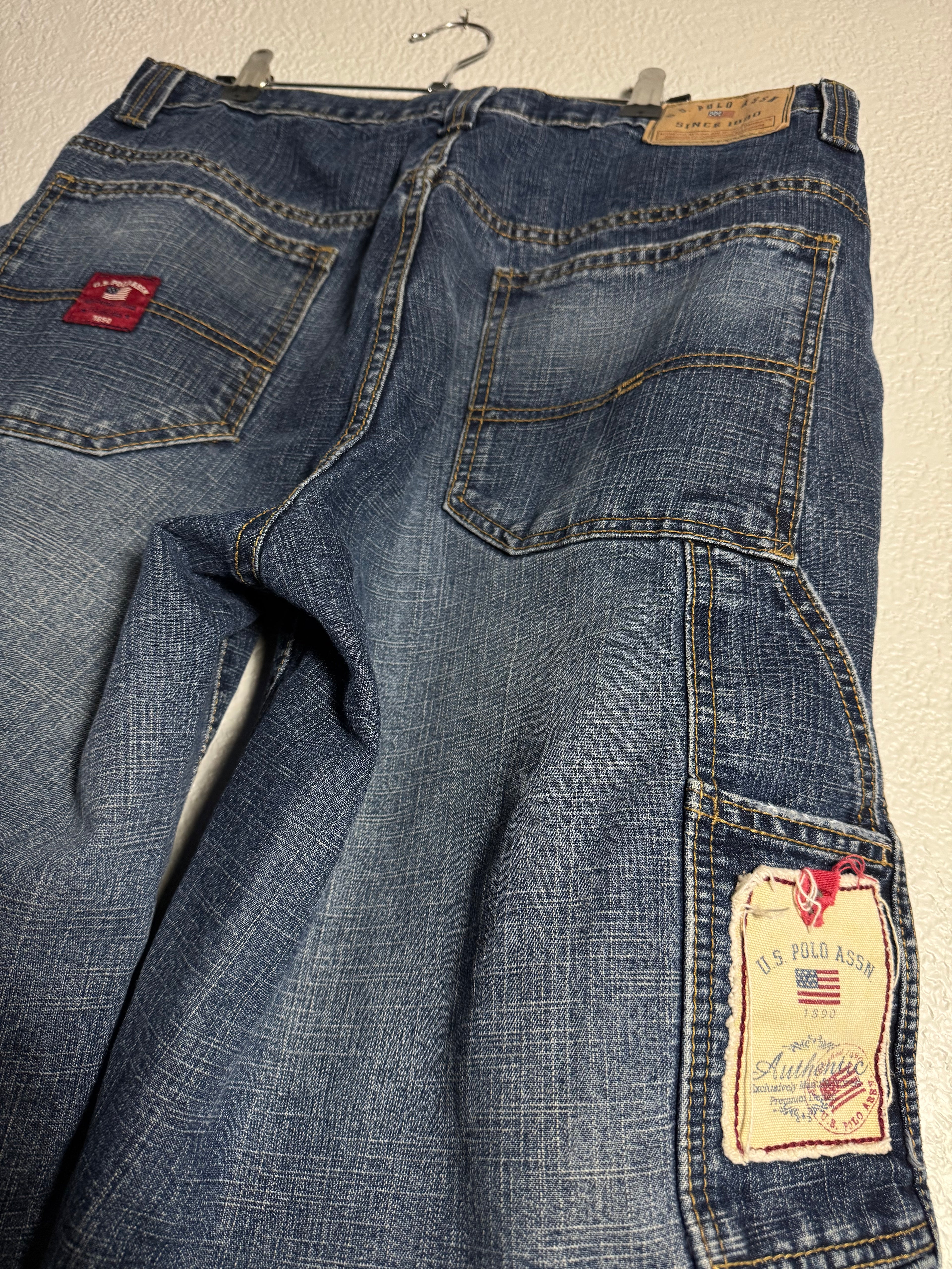 Vintage U.S. Polo Assn Baggy Carpenter Blue Denim Shorts