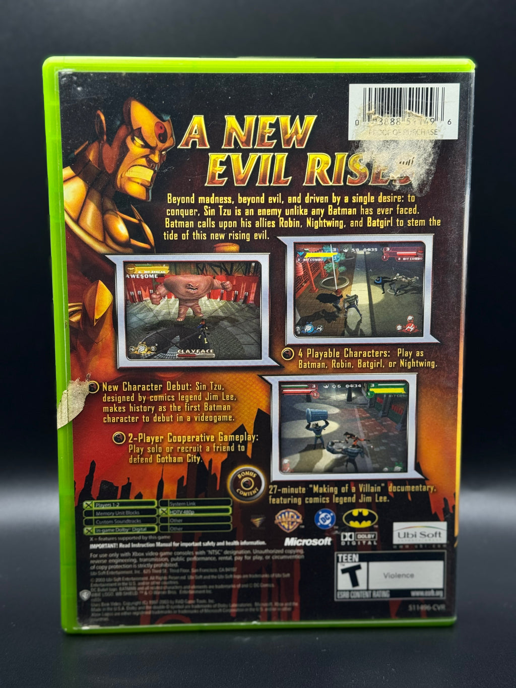 XBOX Batman Rise of Sin Tzu Original Video Game Complete in Box