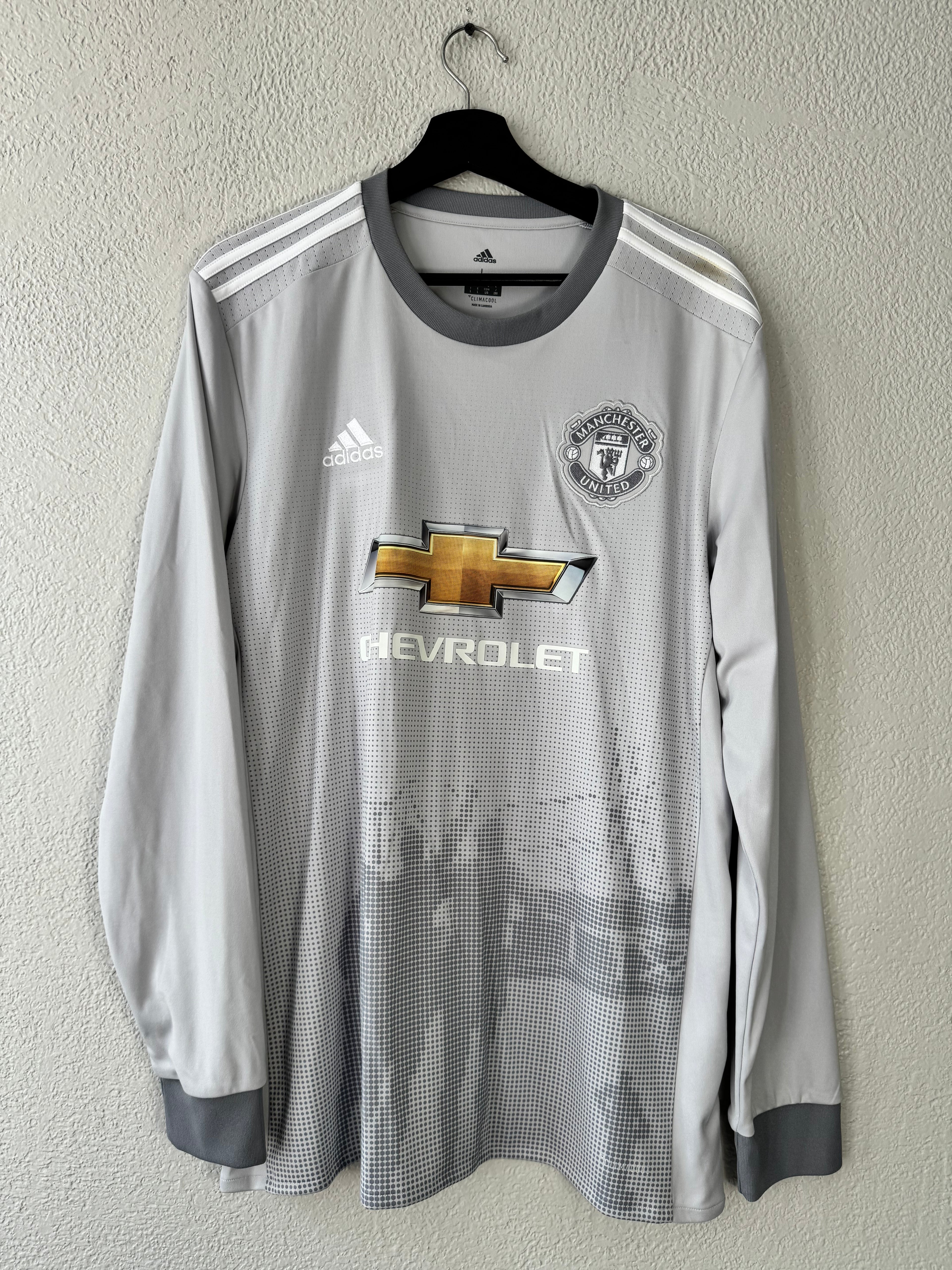 Adidas Manchester United 2017/18 Soccer Jersey Long Sleeve Size Large