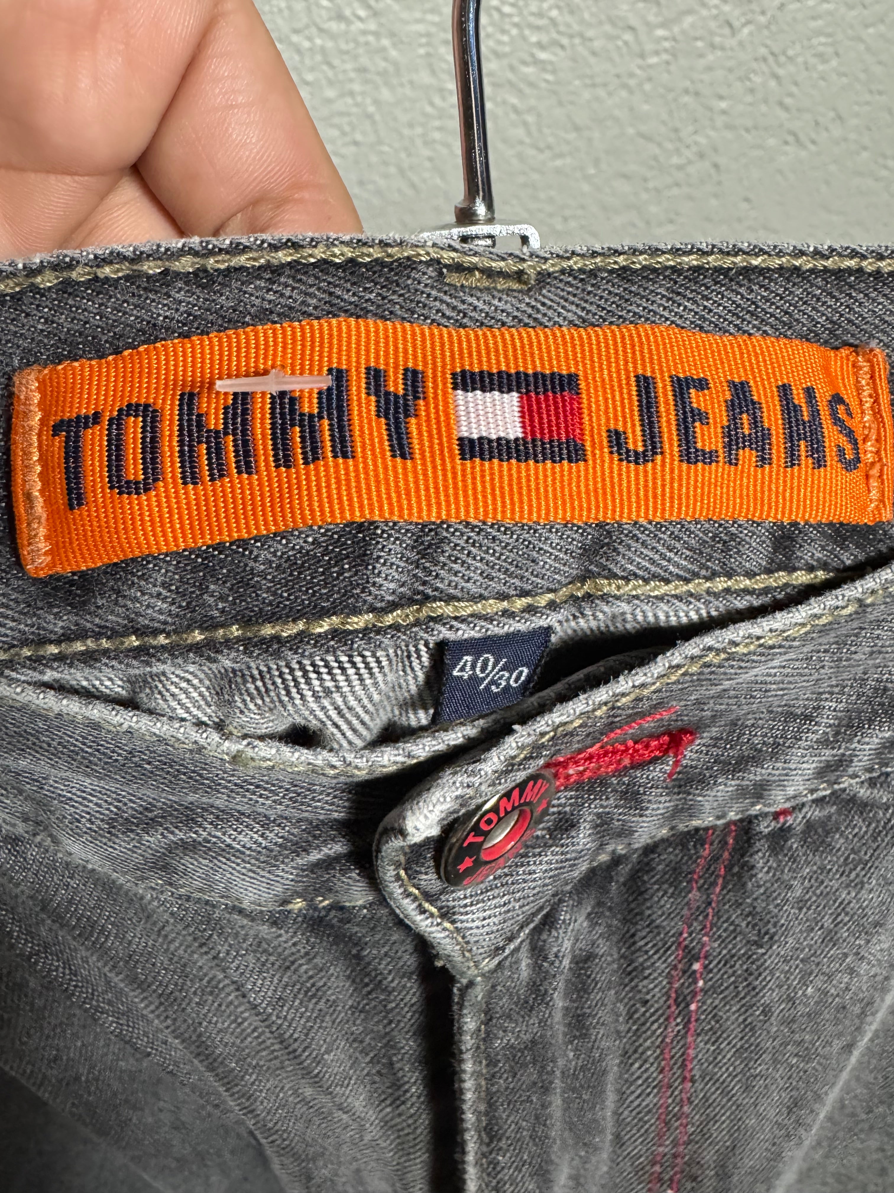 Vintage Tommy Hilfiger Carpenter Jeans Size 40x30 Baggy Wide Leg Hammer Loop