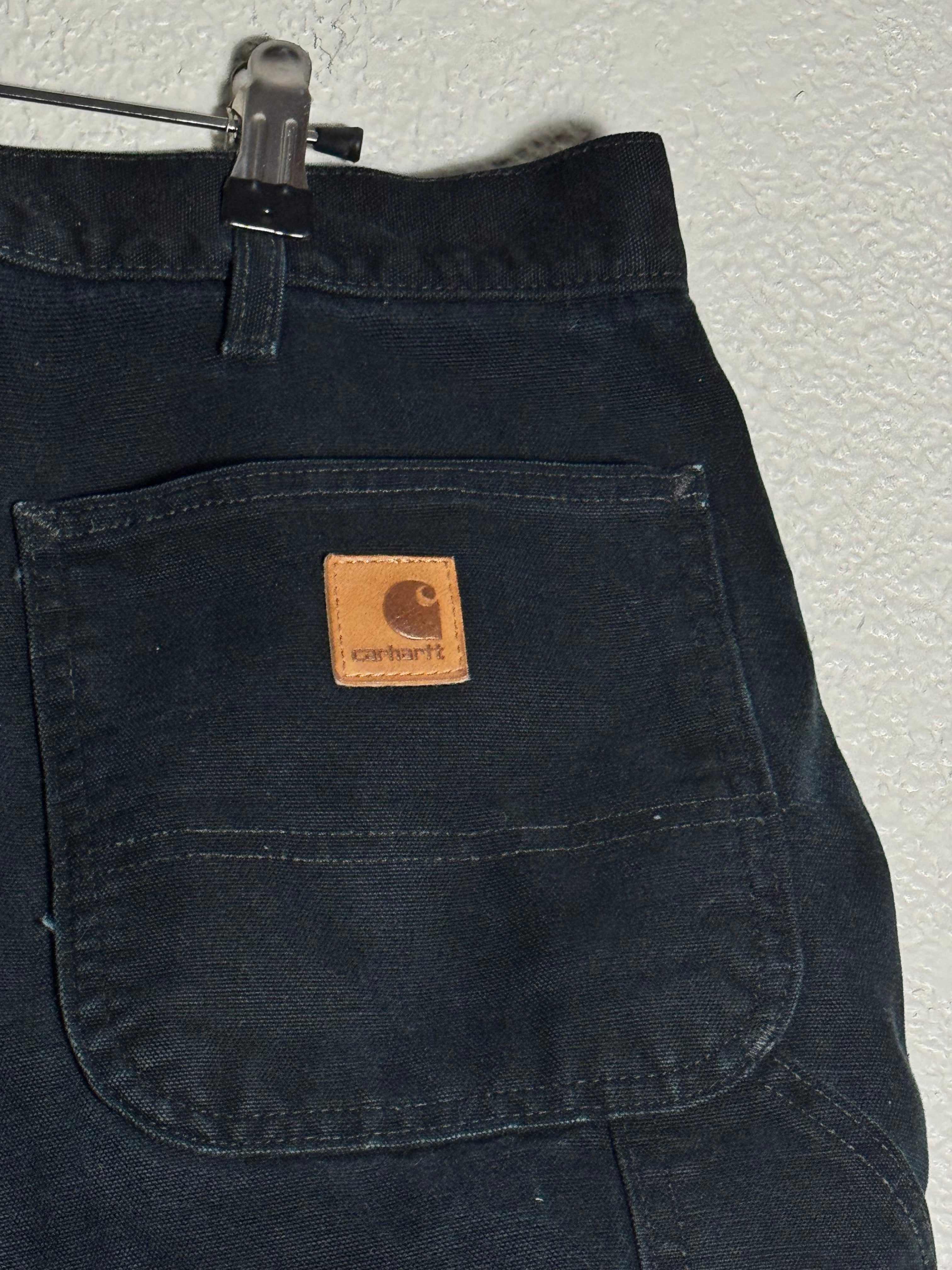 Carhartt Mens Flannel Black Lined Jeans Relaxed Fit 34x30
