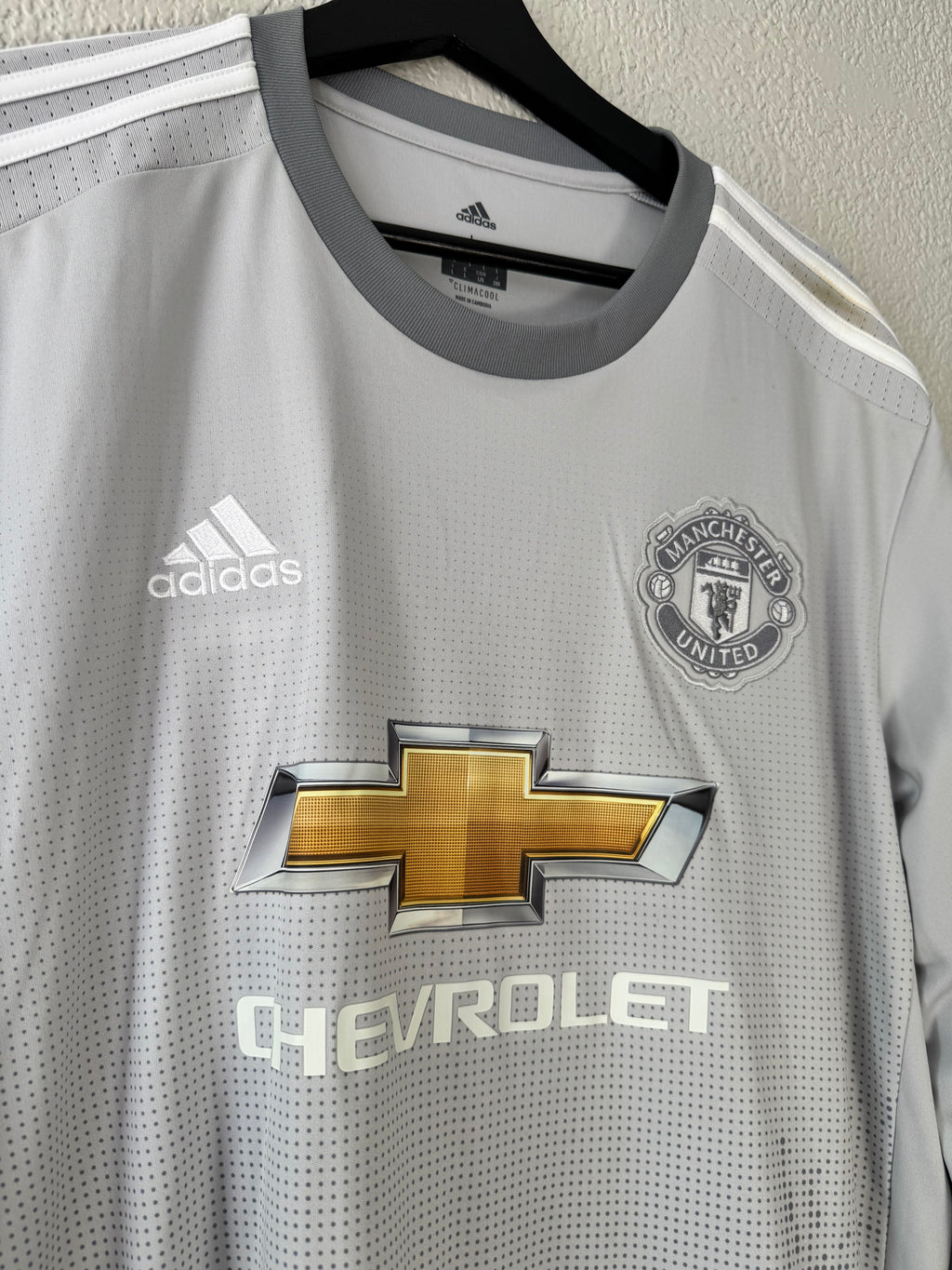 Adidas Manchester United 2017/18 Soccer Jersey Long Sleeve Size Large