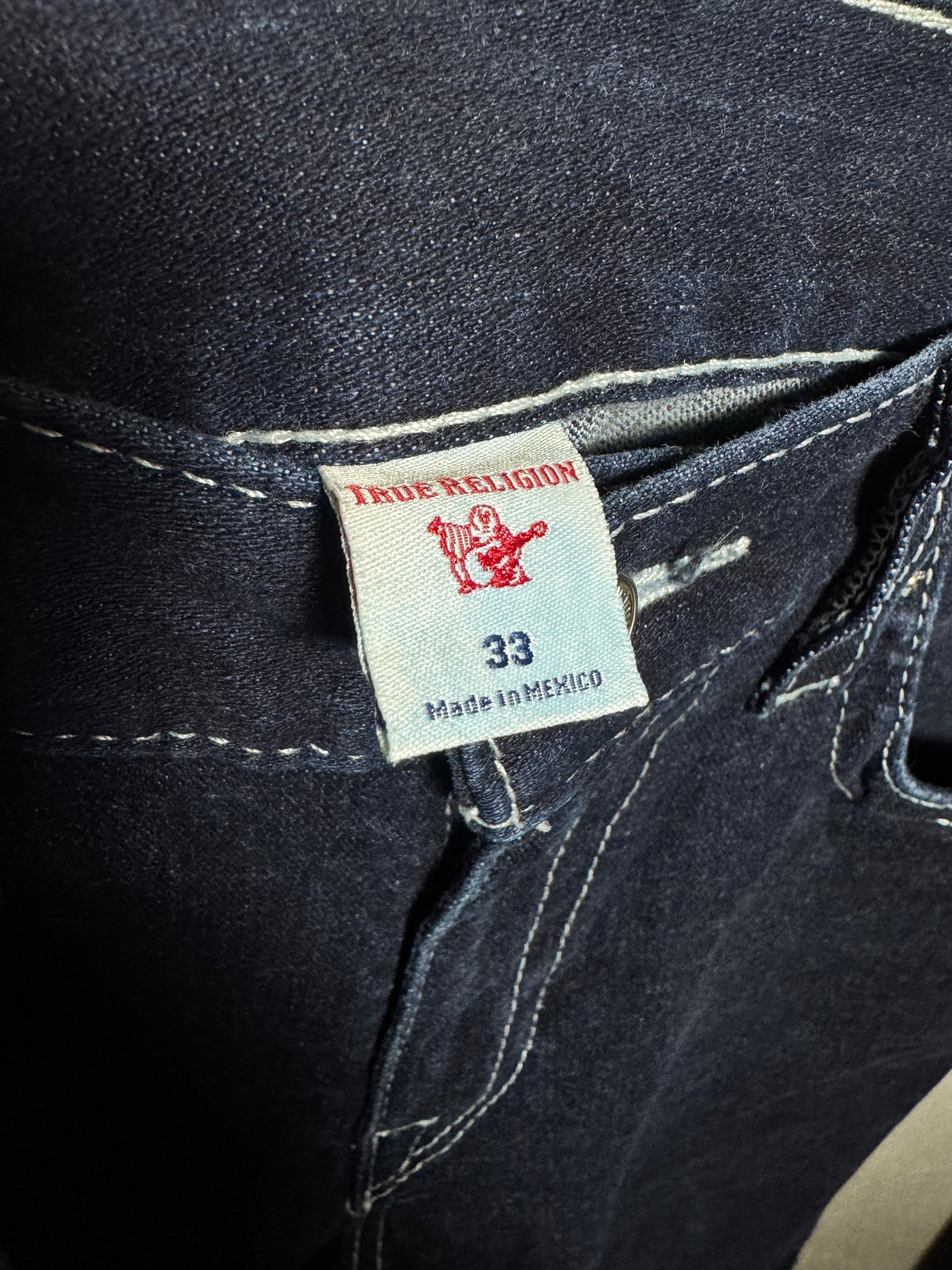 True Religion BLUE Jeans Size 33 Relaxed Slim Made in Mexico