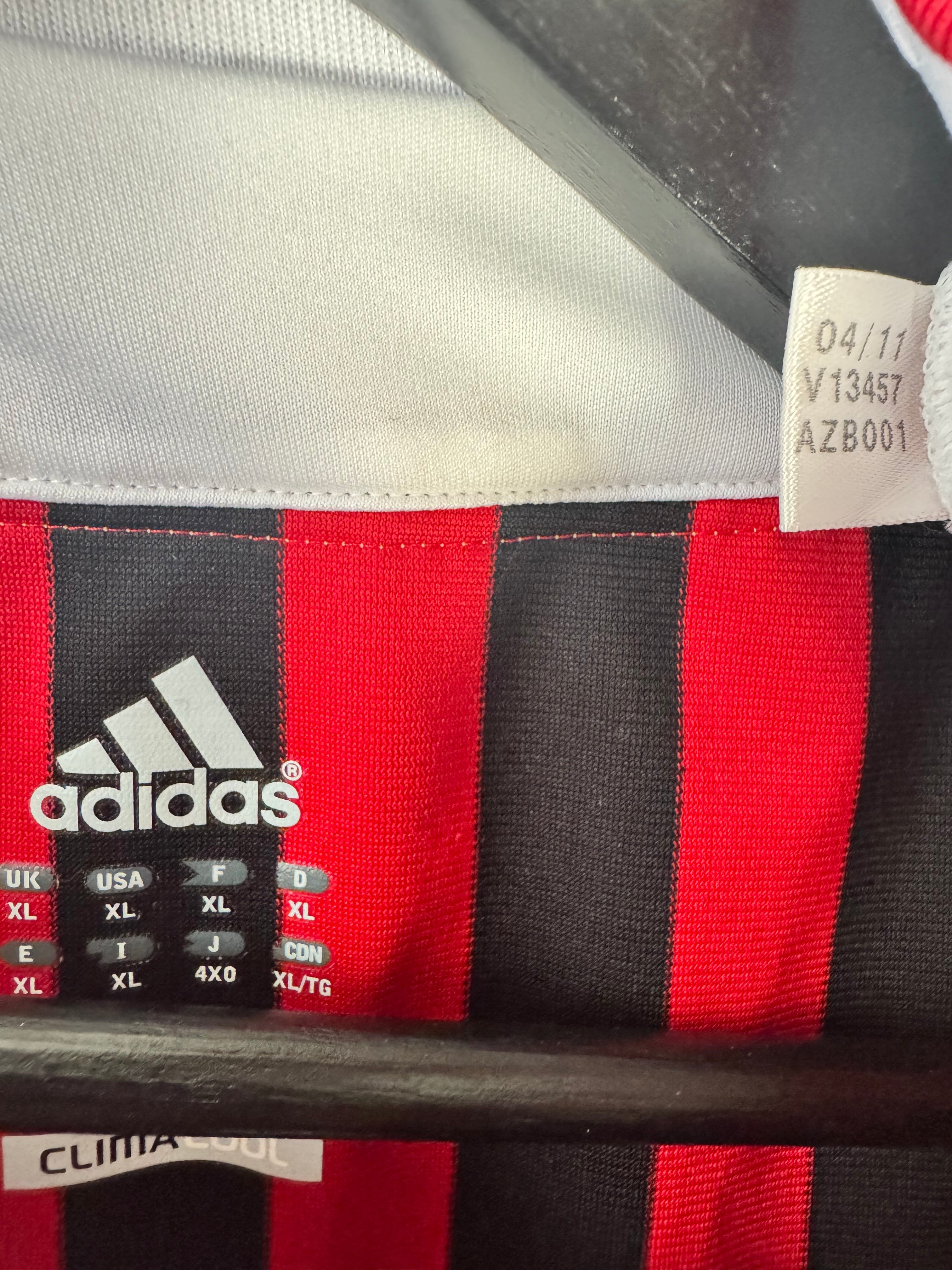 Adidas AC Milan 2011/12 Home Jersey Size XL