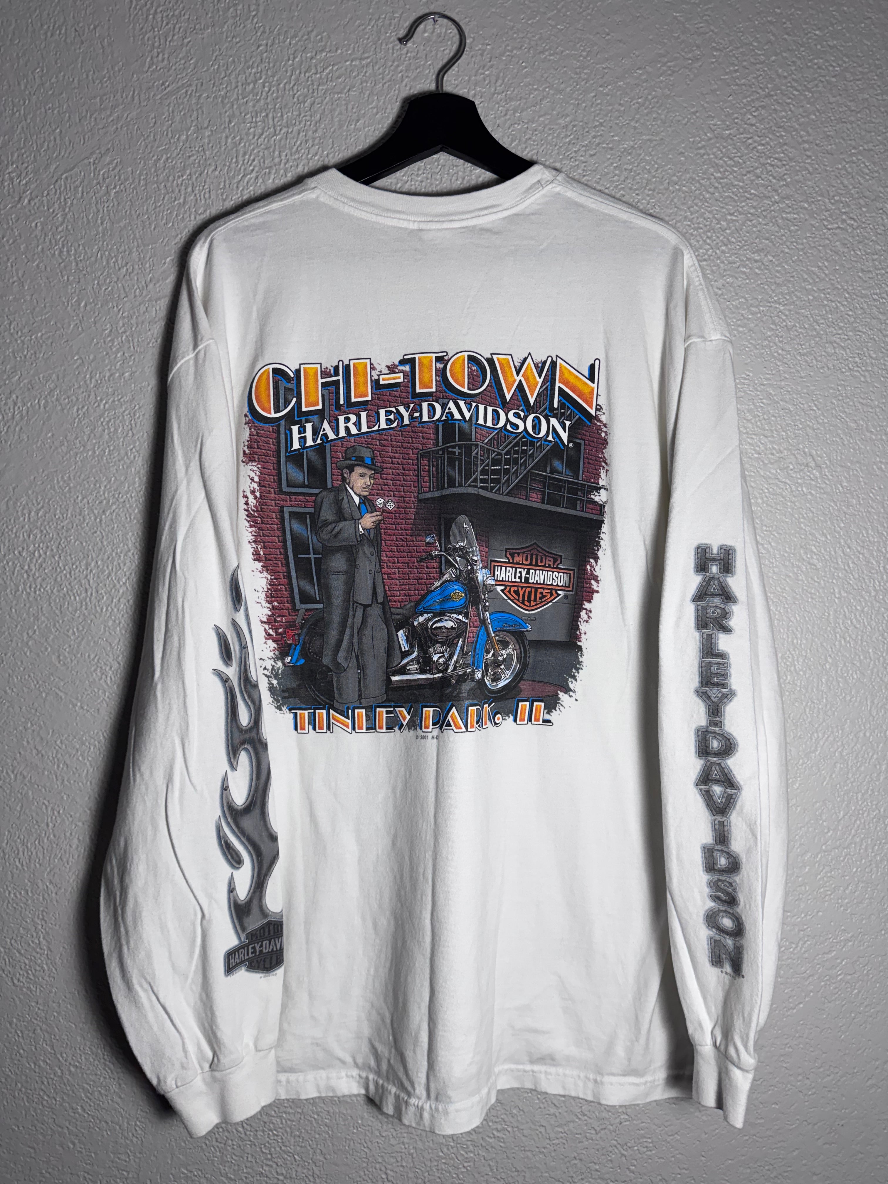 Vintage Harley Davidson Chi-Town Tinley Park IL 2001 Size XL