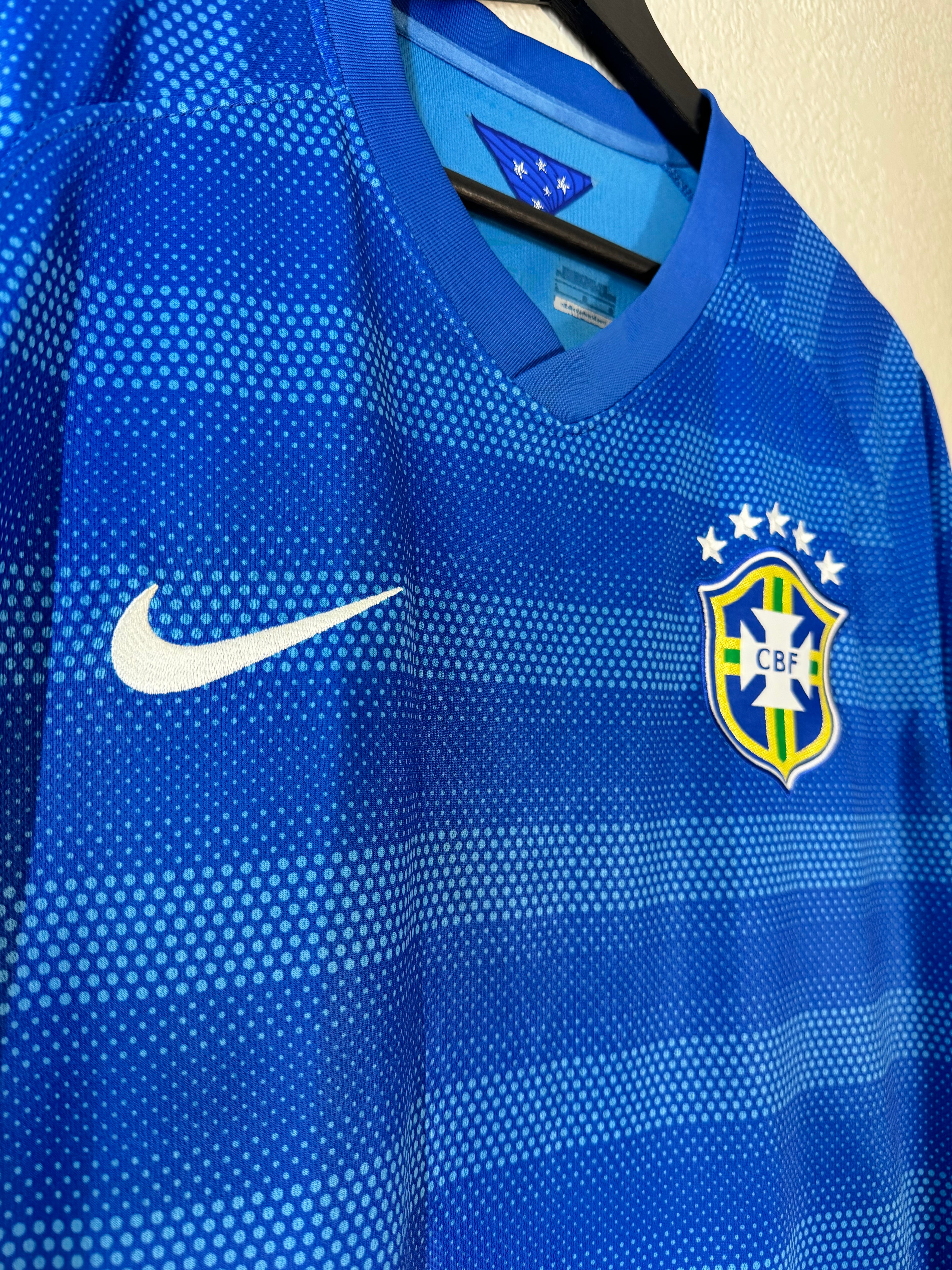 Nike Brazil 2014 World Cup Away Blue Jersey Size Large