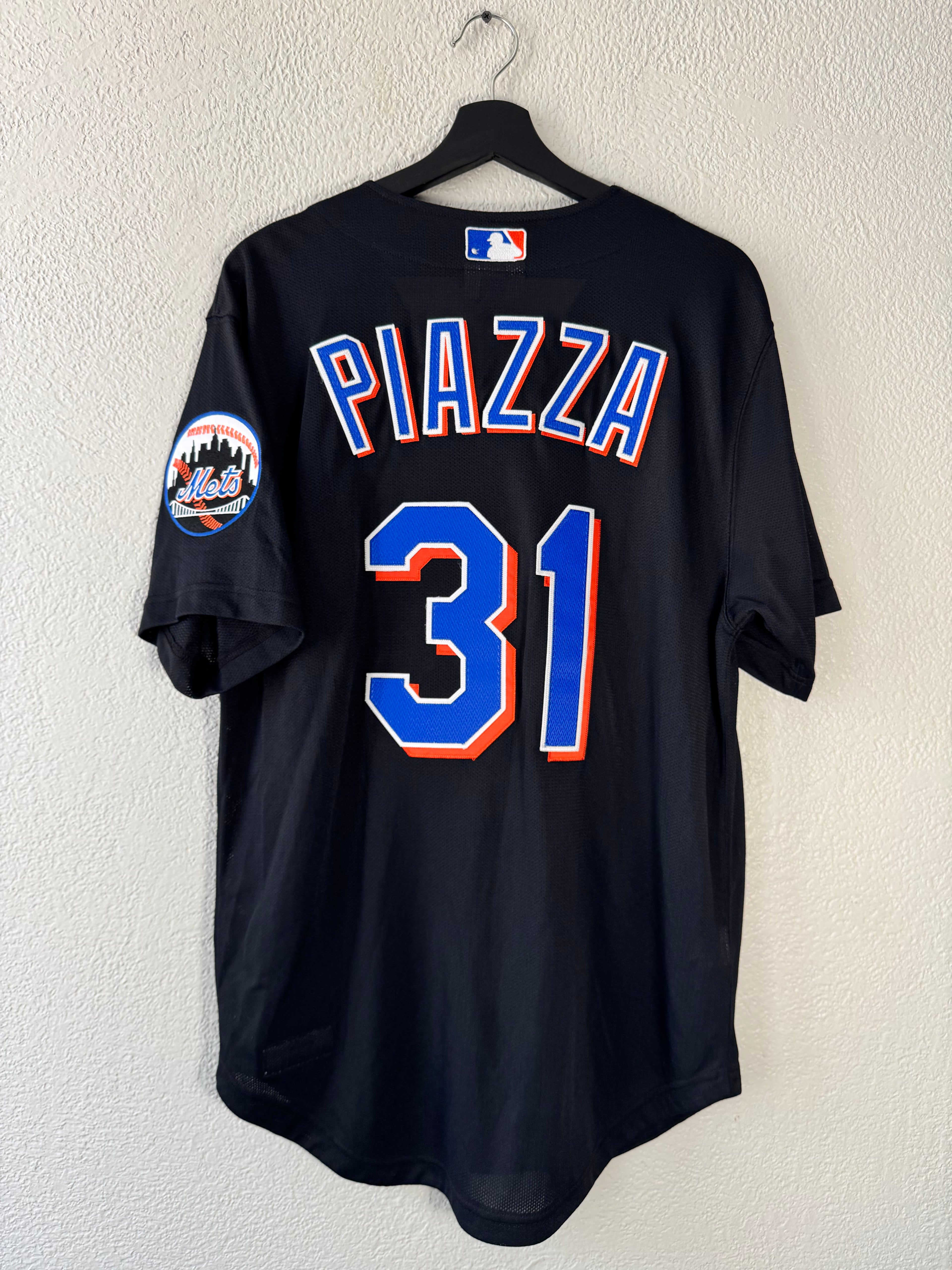 Mitchell & Ness Mike Piazza Black New York Mets Cooperstown Jersey Size 44 Large