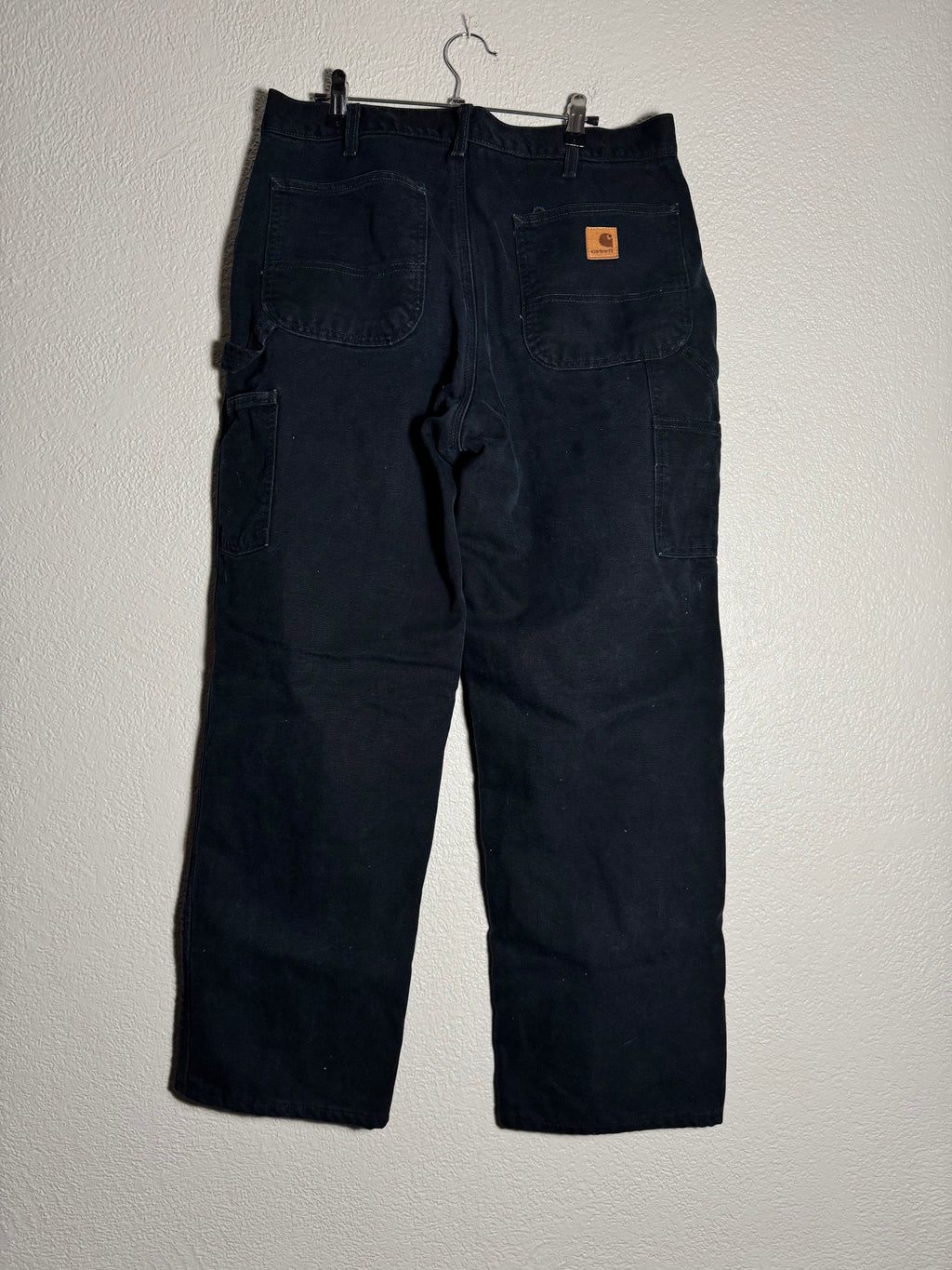 Carhartt Mens Flannel Black Lined Jeans Relaxed Fit 34x30