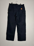 Carhartt Mens Flannel Black Lined Jeans Relaxed Fit 34x30