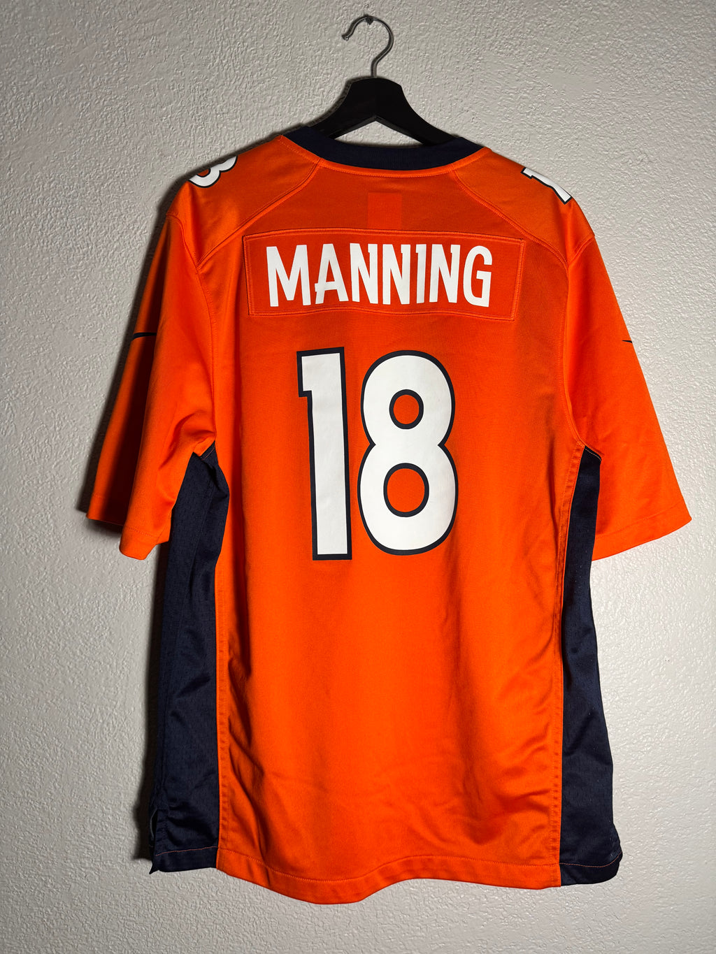 Nike Denver Broncos #18 Peyton Manning NFL Jersey Super Bowl 50 Patch Size Medium