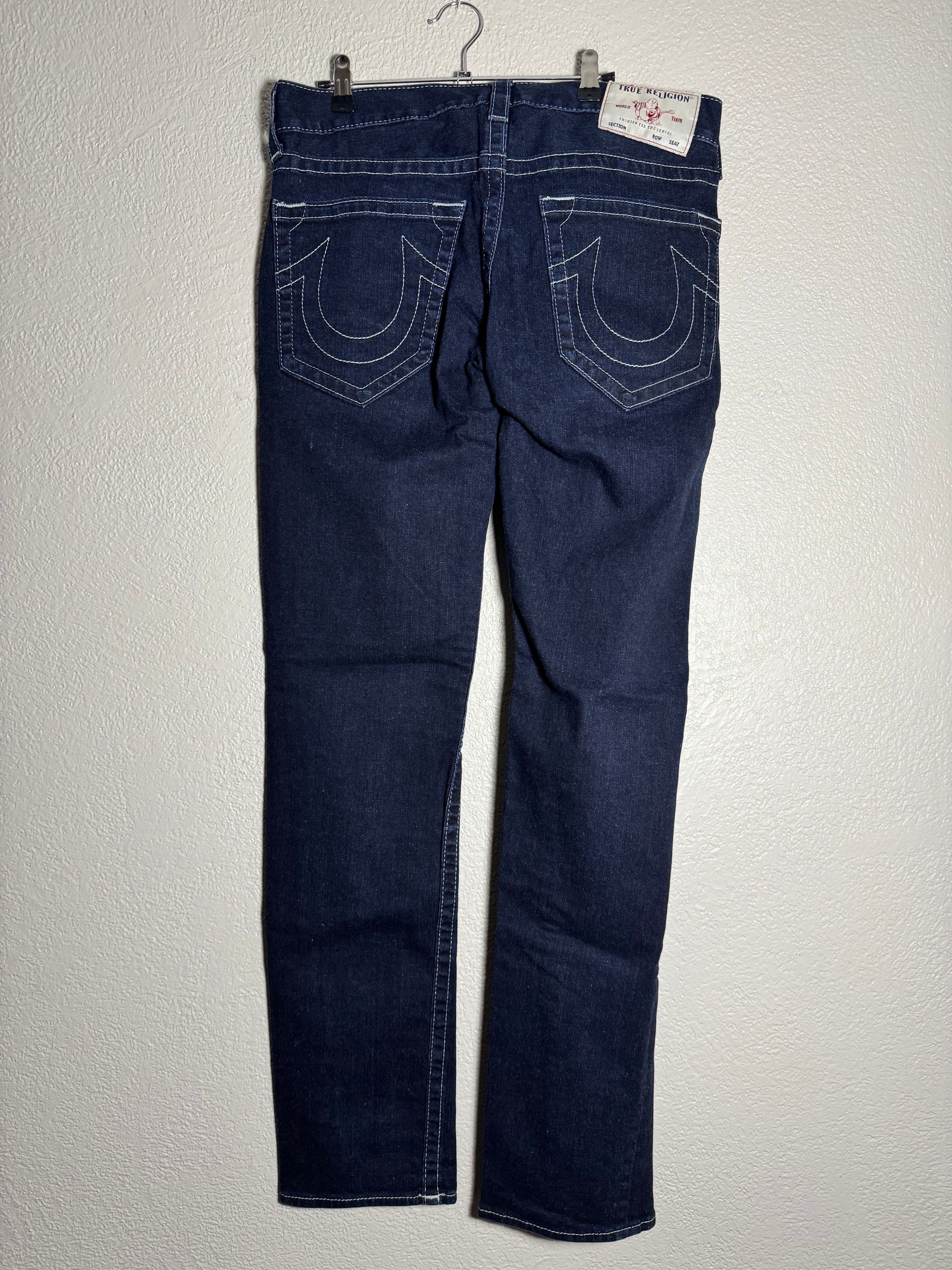 True Religion BLUE Jeans Size 33 Relaxed Slim Made in Mexico