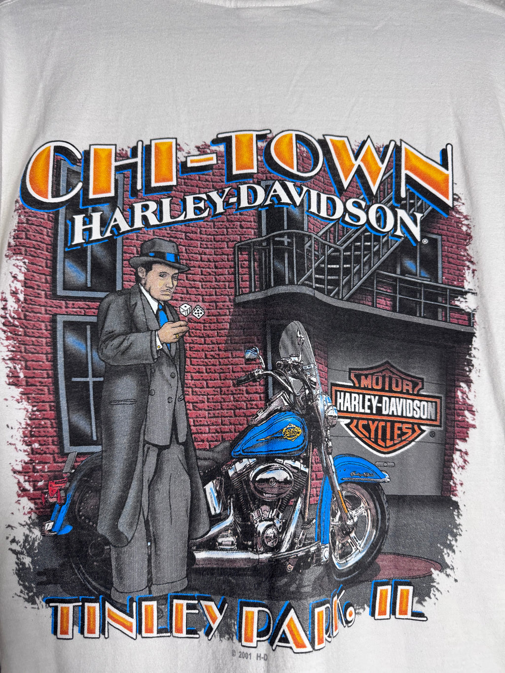 Vintage Harley Davidson Chi-Town Tinley Park IL 2001 Size XL