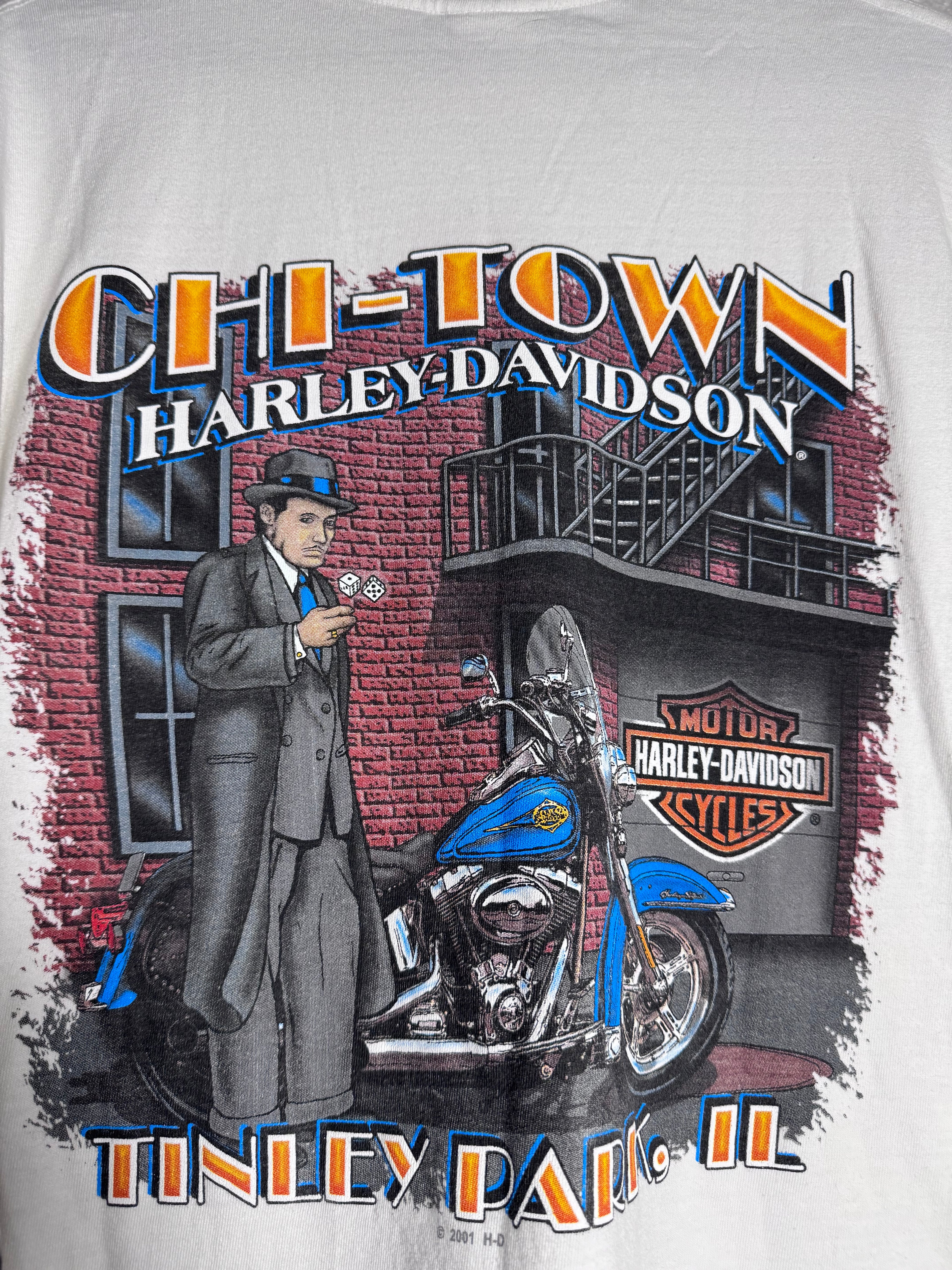 Vintage Harley Davidson Chi-Town Tinley Park IL 2001 Size XL