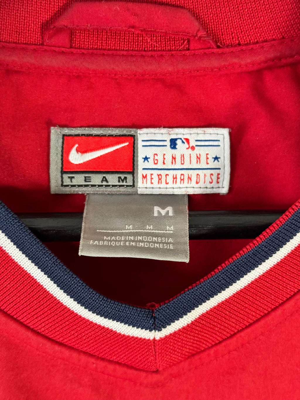 Vintage Nike Minnesota Twins Jacket Red Windbreaker Center Swoosh Pullover Size Medium