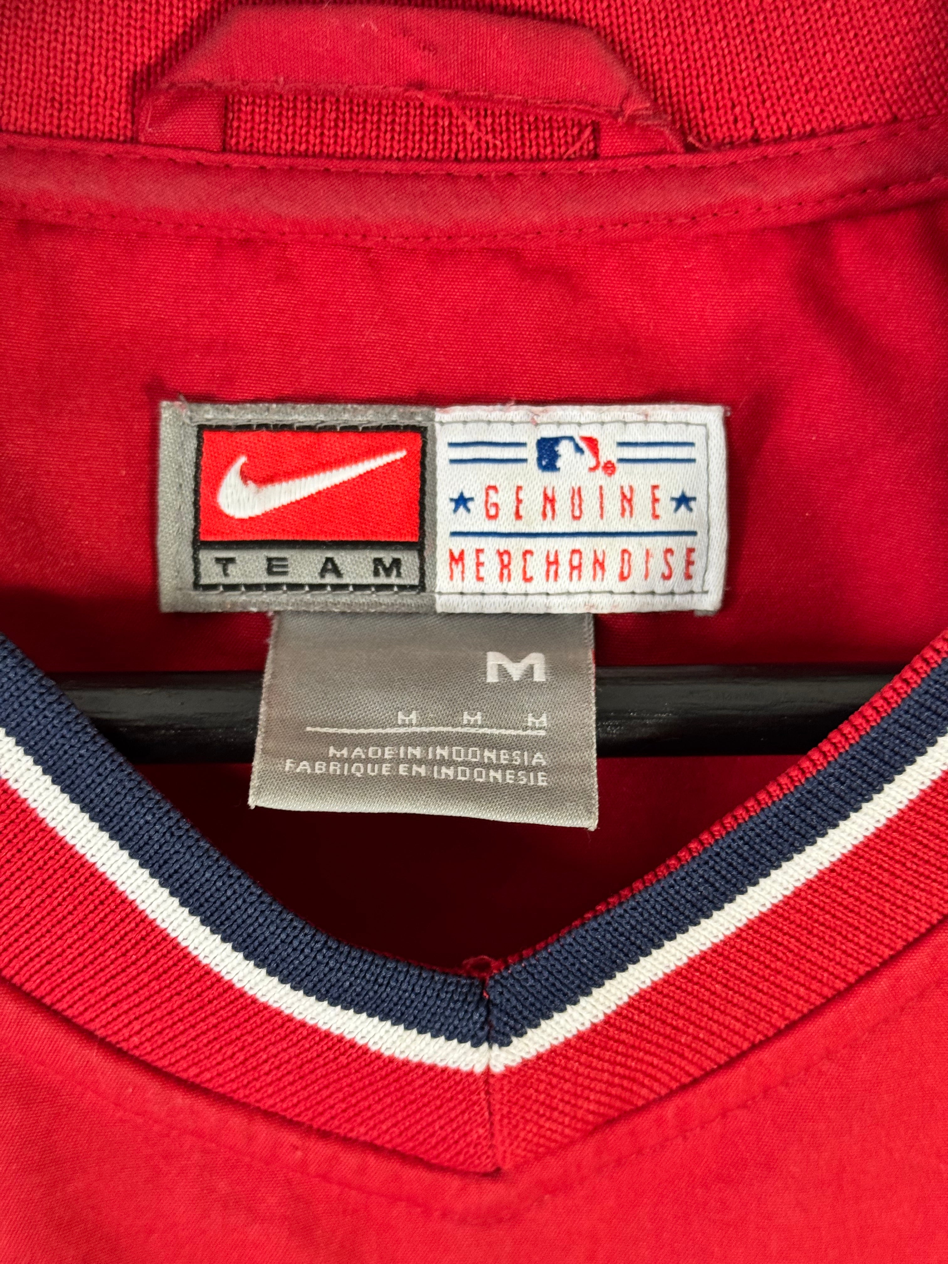 Vintage Nike Minnesota Twins Jacket Red Windbreaker Center Swoosh Pullover Size Medium
