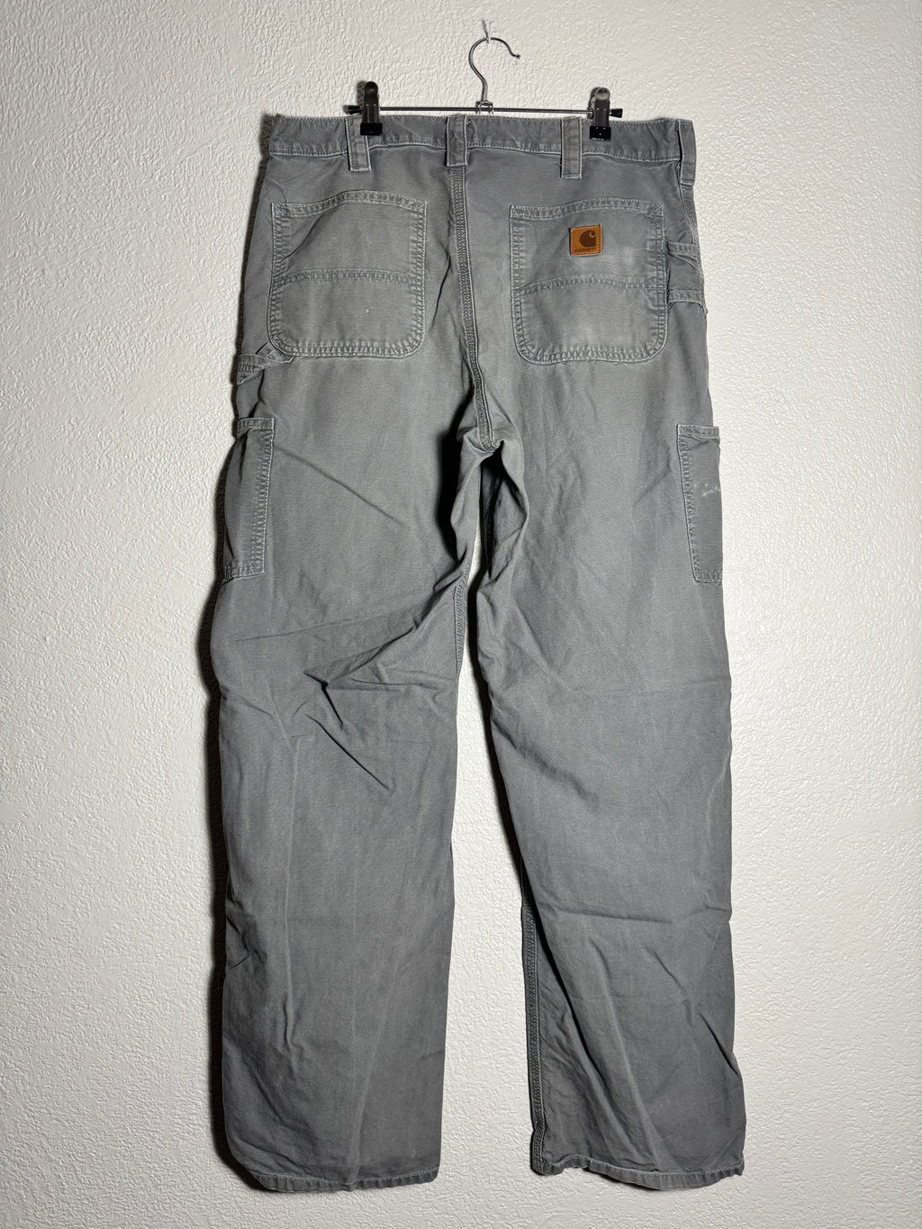 Vintage Carhartt Pants Mens 36x34 Fit Gray Dungaree Carpenter Canvas Baggy