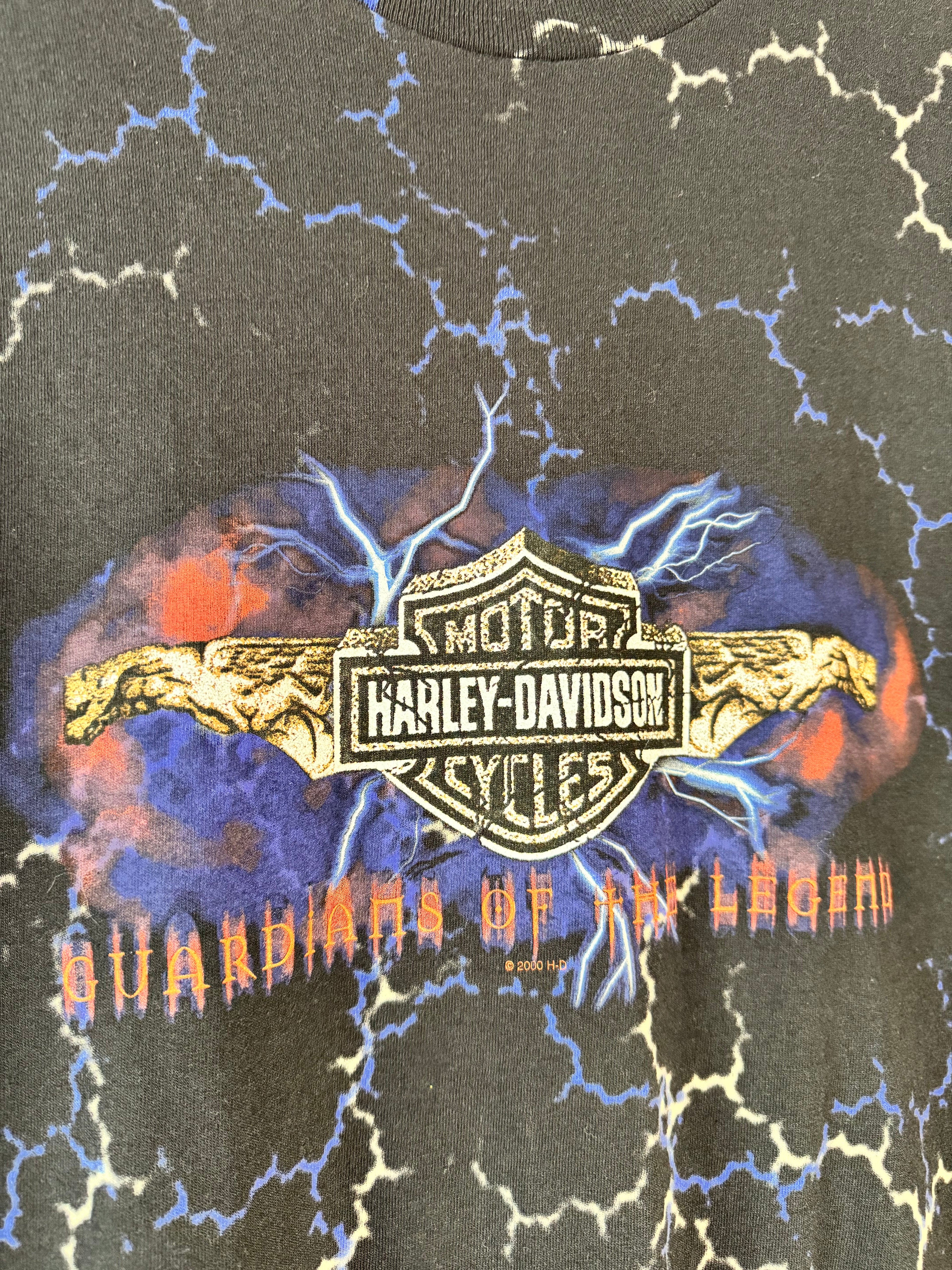 2000 Vintage Harley Davidson Guardians Of The Legend Lightning Tshirt Size Large