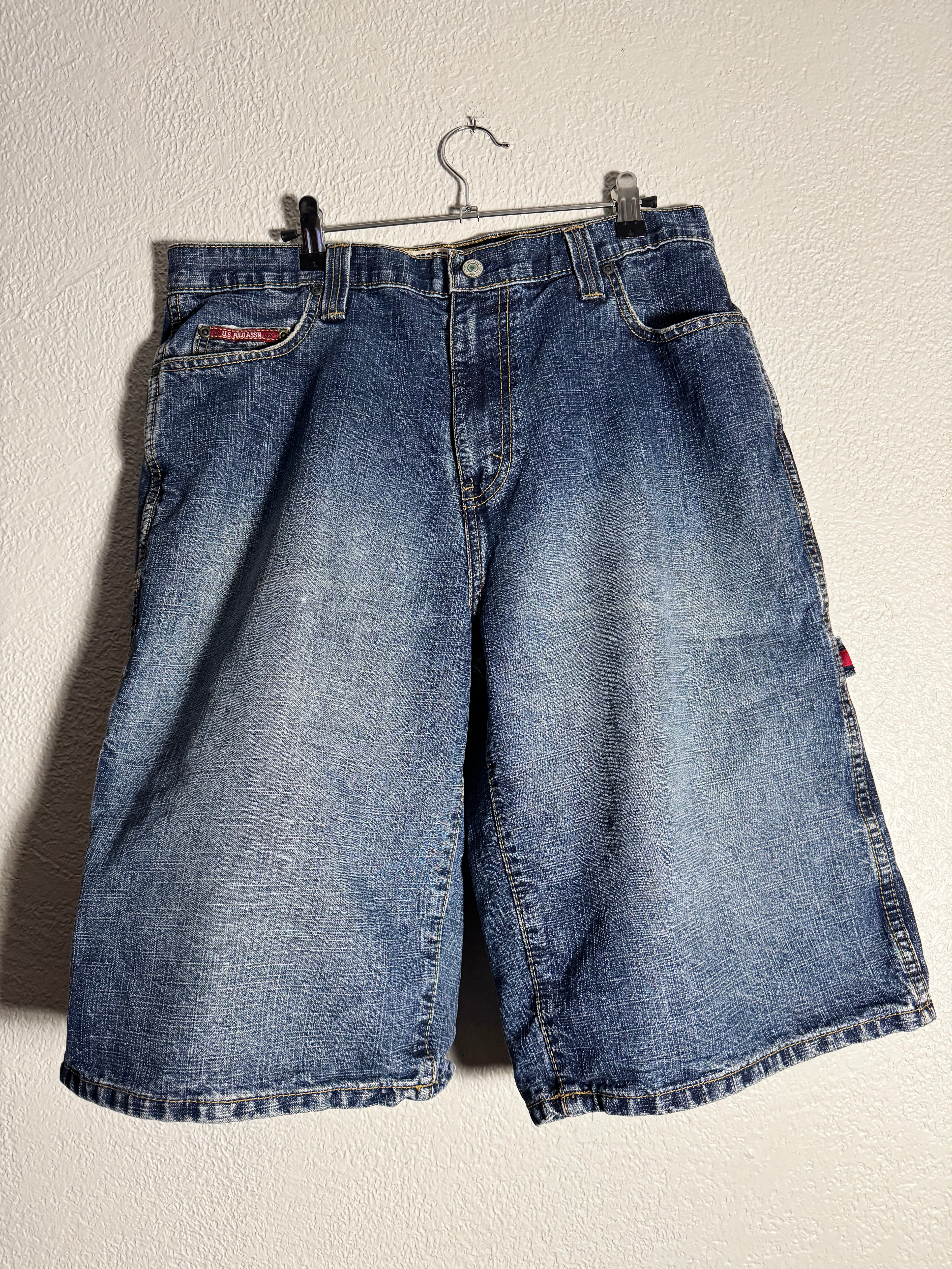 Vintage U.S. Polo Assn Baggy Carpenter Blue Denim Shorts