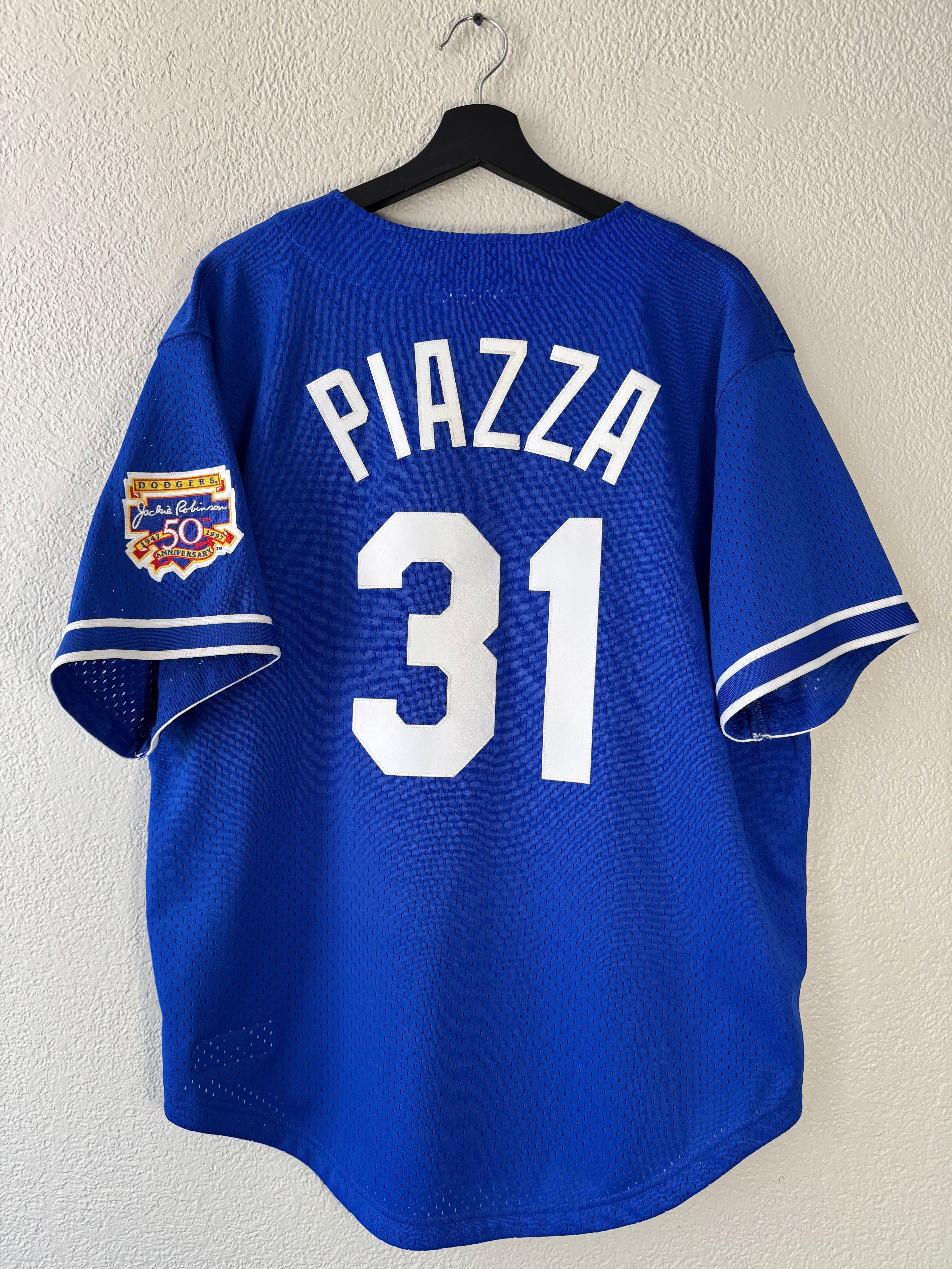 Mitchell & Ness Sewn Jersey Mike Piazza #31 Dodgers Jackie 50th Jersey Size 44 Large