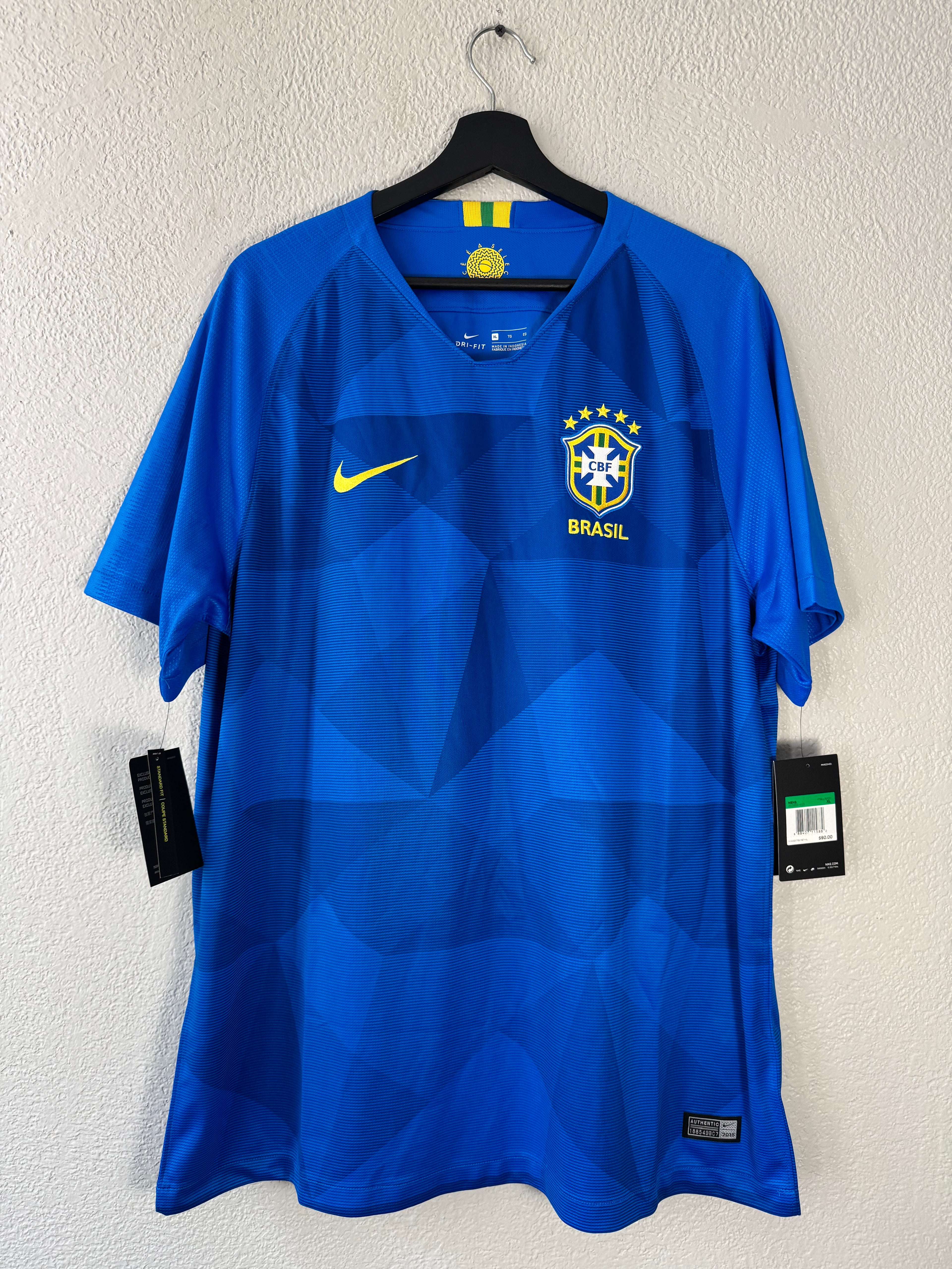 (NEW) Nike Brazil 2018/19 Away Soccer Jersey Size Large