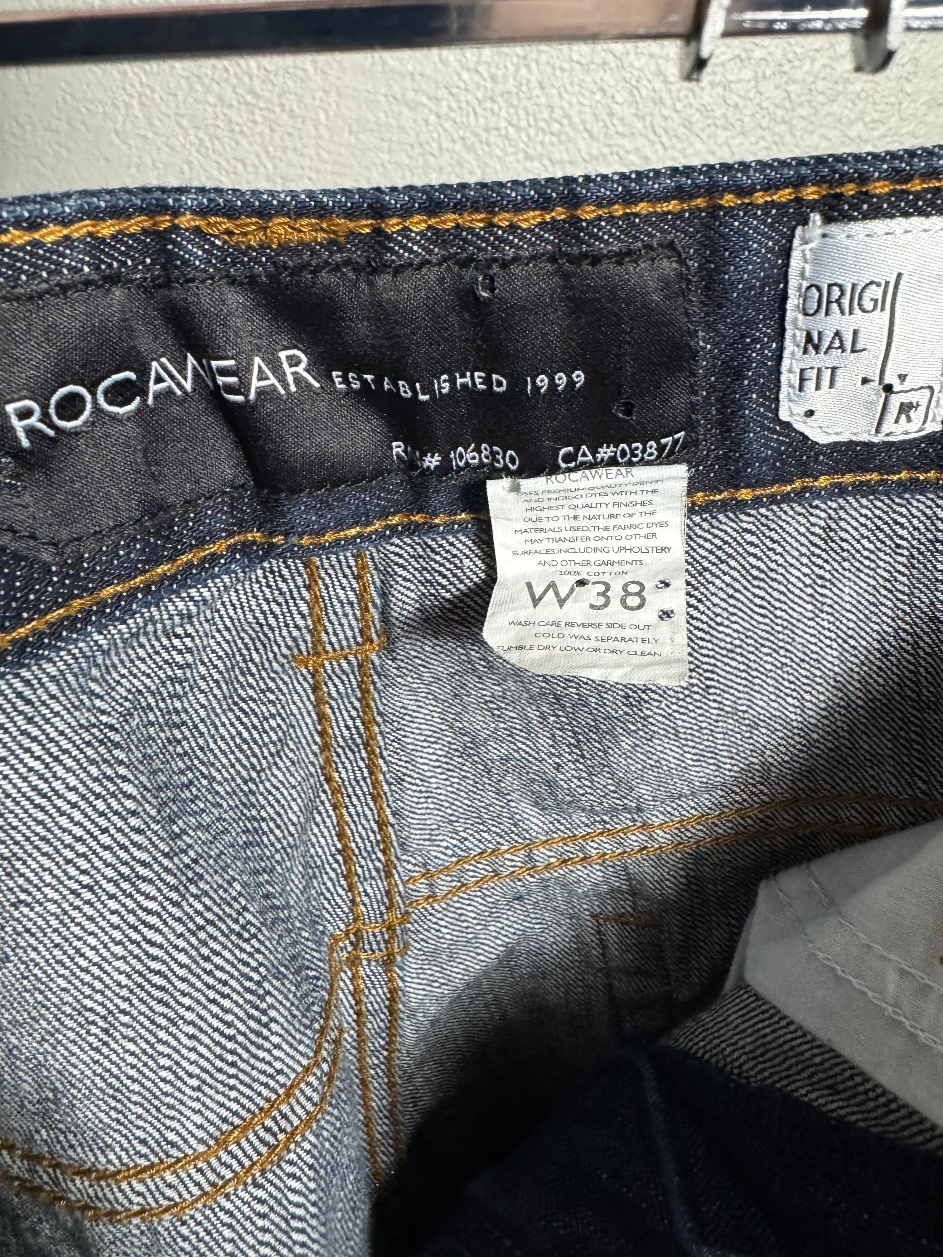 Y2K Roca Wear Dark Denim Jeans Size 38