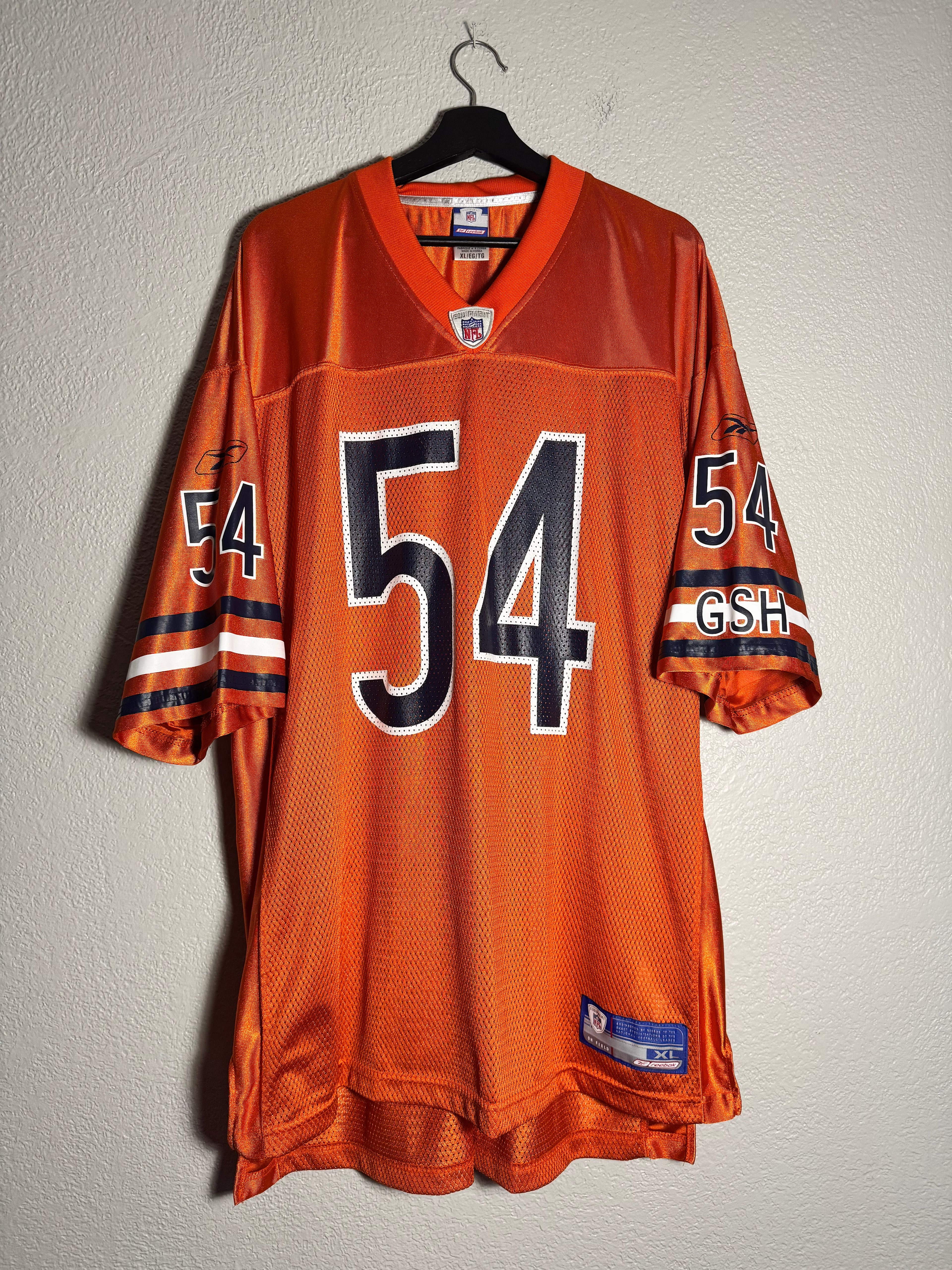 Vintage Chicago Bears Reebok On Field Brian Urlacher Orange Size XL