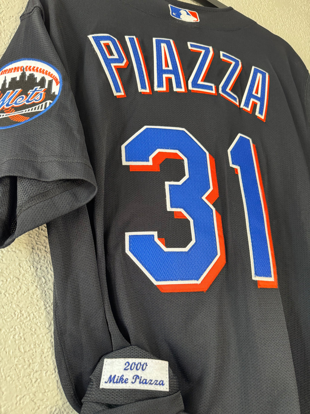 Mitchell & Ness Mike Piazza Black New York Mets Cooperstown Jersey Size 44 Large