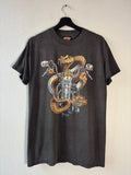 80s Harley Davidson 3D Emblem 1989 Rattlesnake Motorcycle Biker T-Shirt Size Medium
