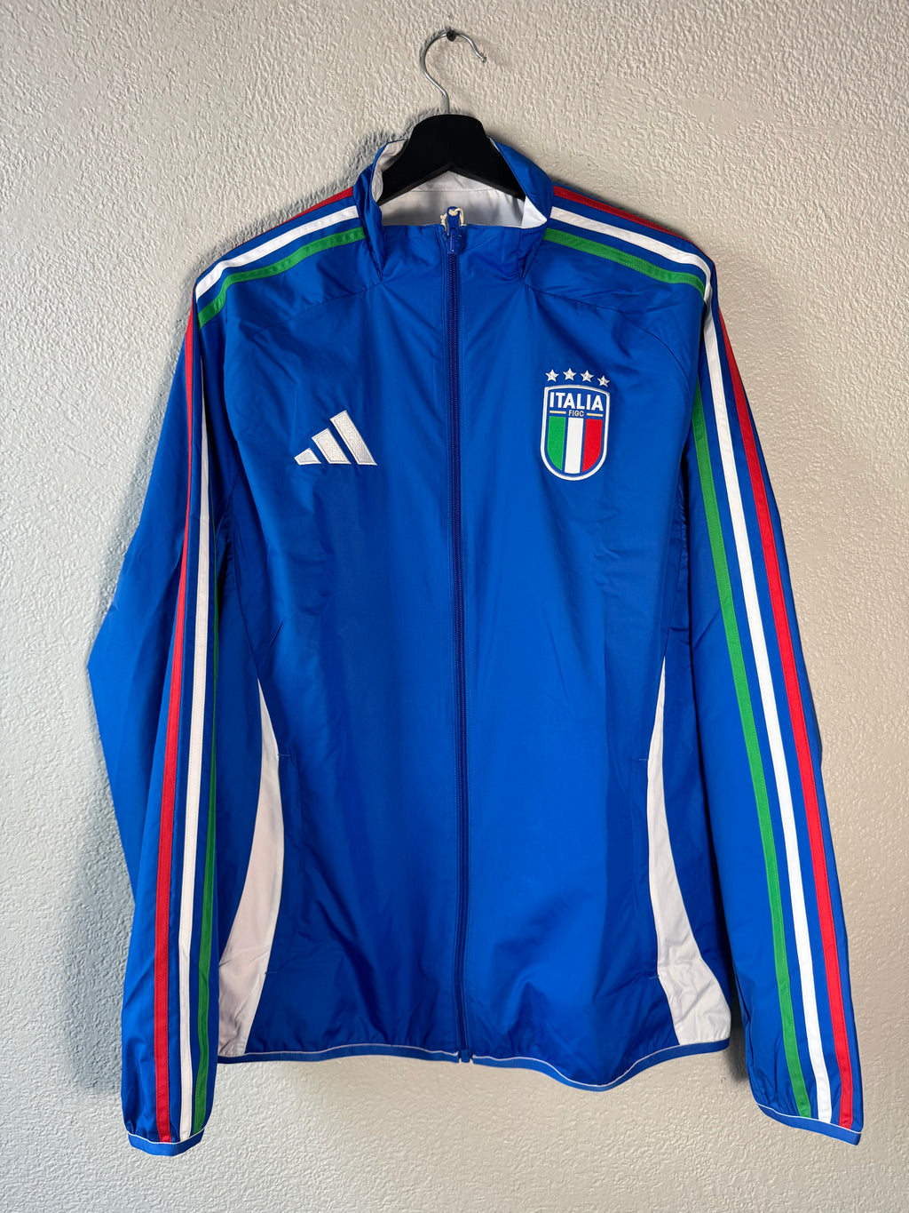 (NEW) Adidas Italy 2024 Track Jacket Windbreaker DOUBLE SIDED  Size Medium