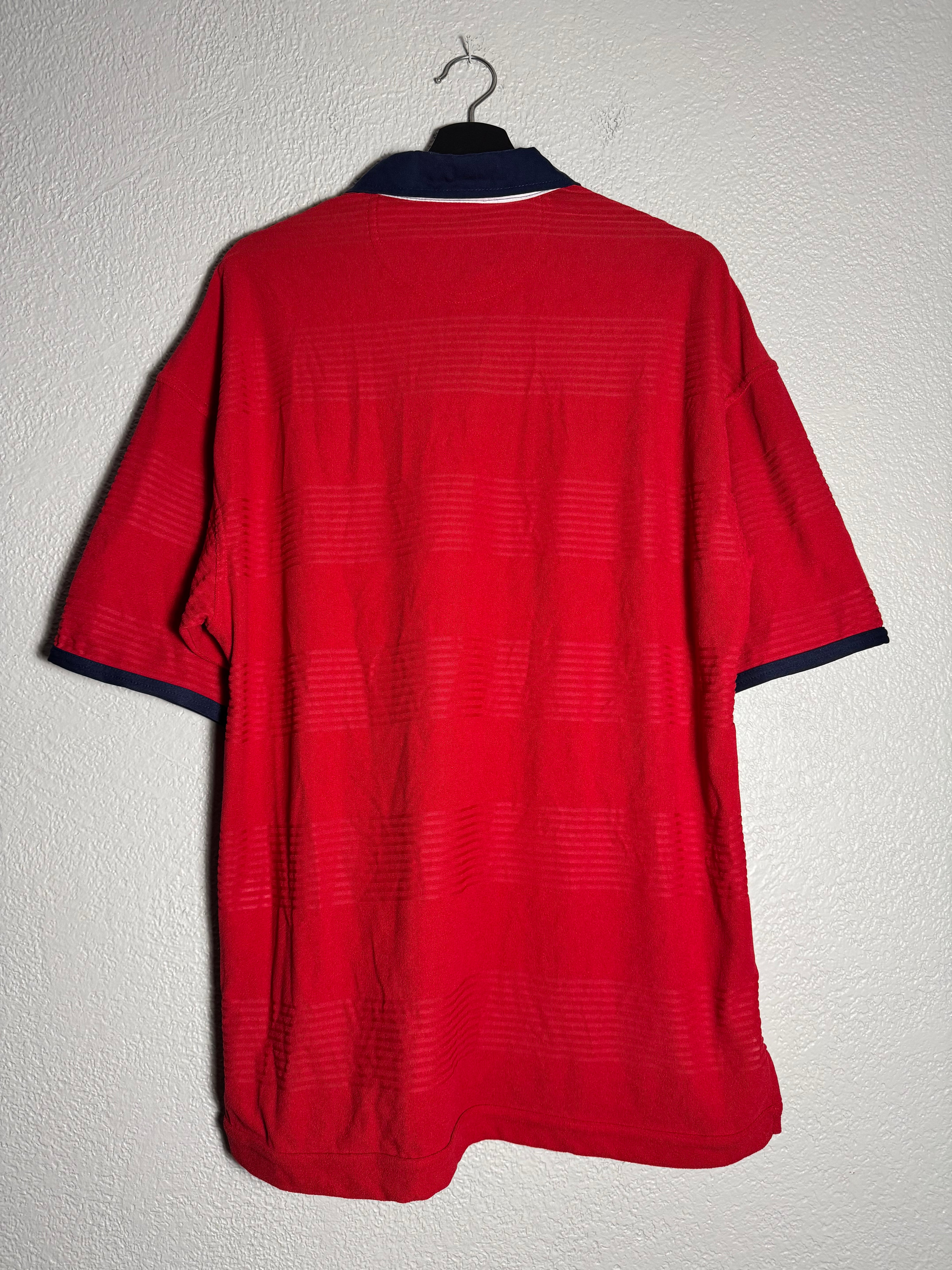 England Umbro Football Shirt Away 1999/2000/2001 Red Soccer Jersey Men Size Large