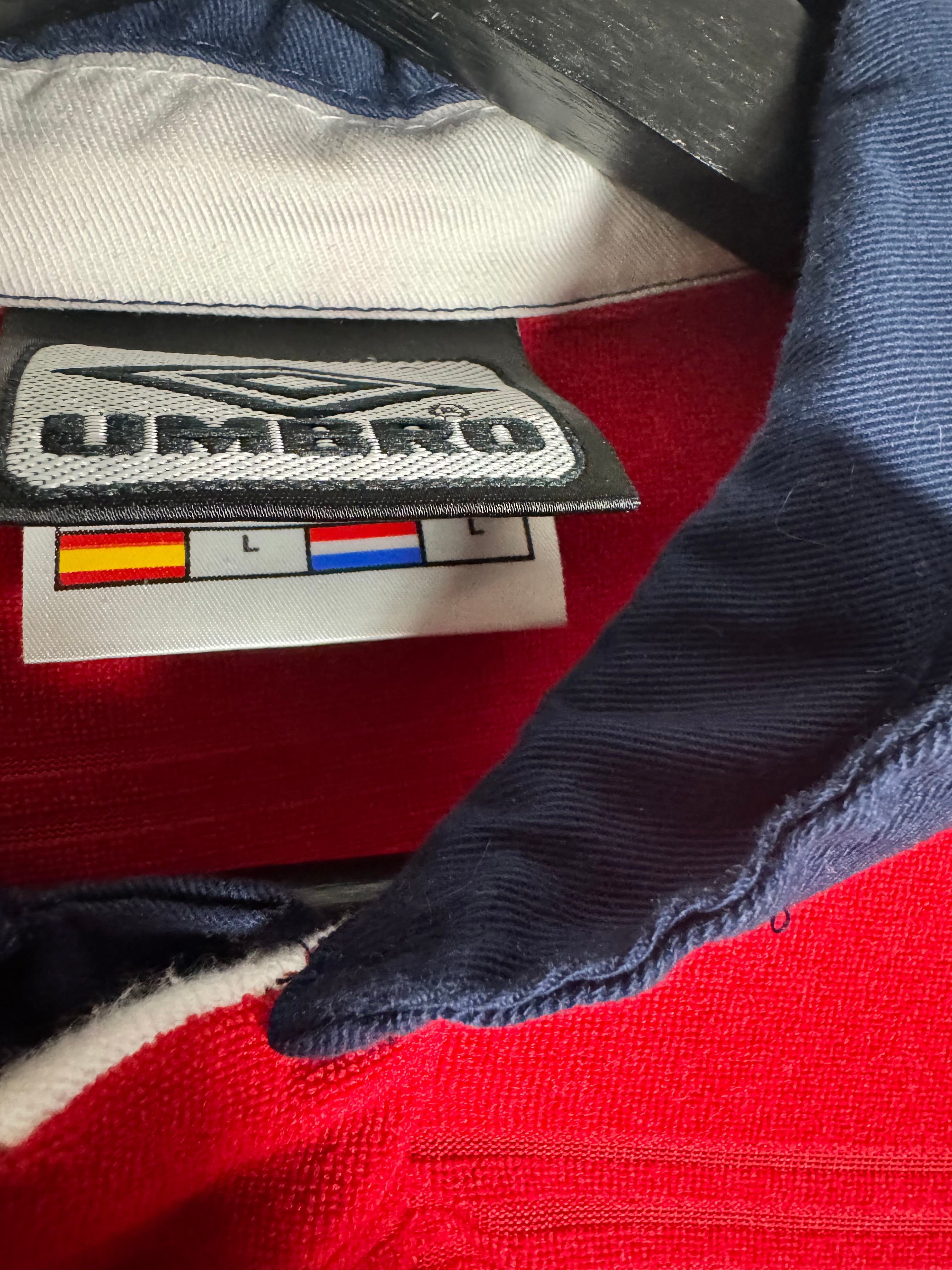 England Umbro Football Shirt Away 1999/2000/2001 Red Soccer Jersey Men Size Large