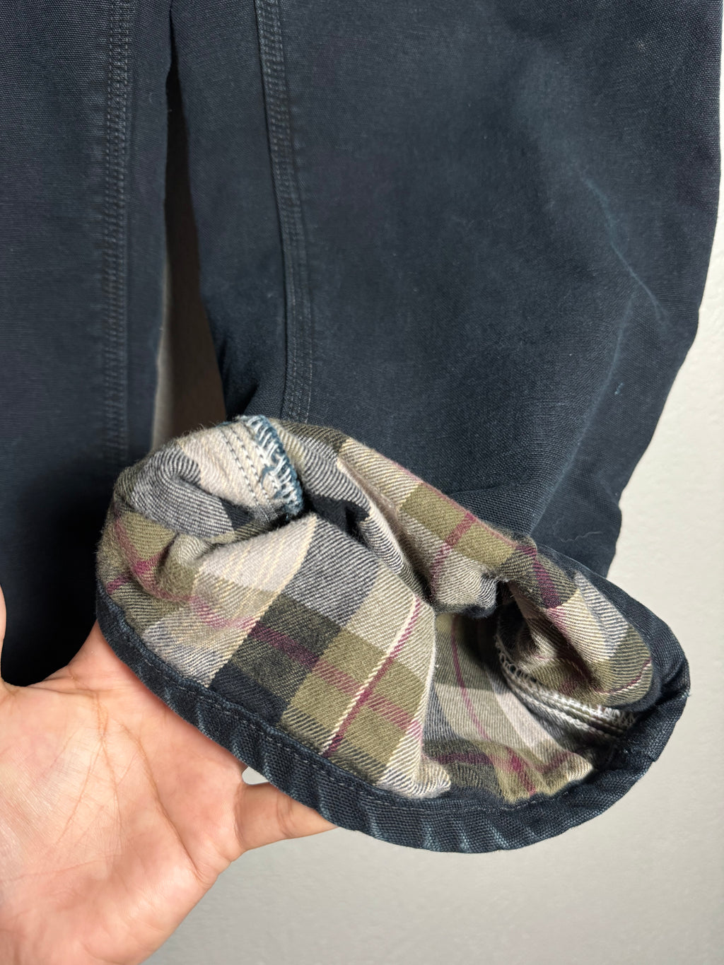 Carhartt Mens Flannel Black Lined Jeans Relaxed Fit 34x30