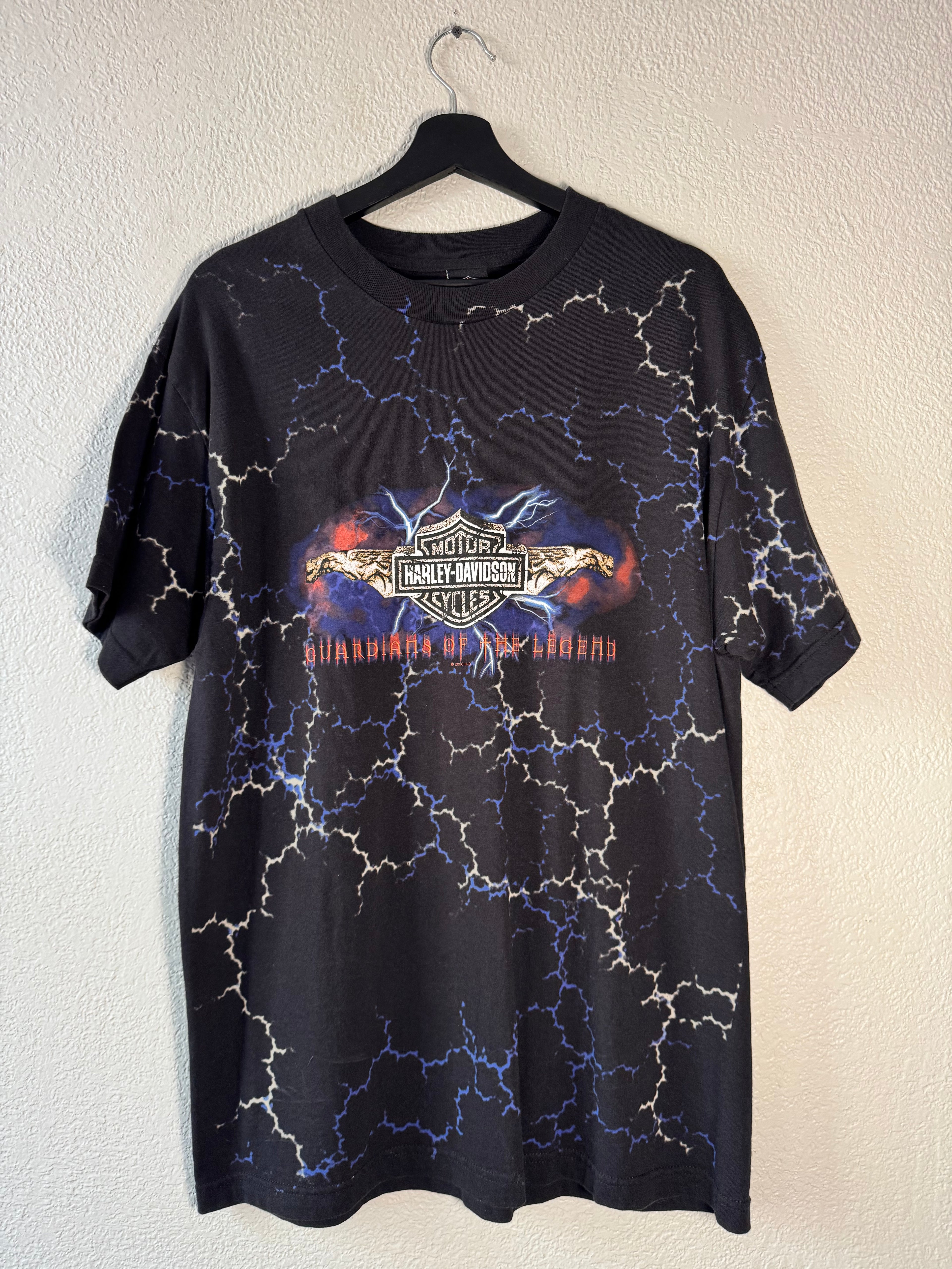 2000 Vintage Harley Davidson Guardians Of The Legend Lightning Tshirt Size Large