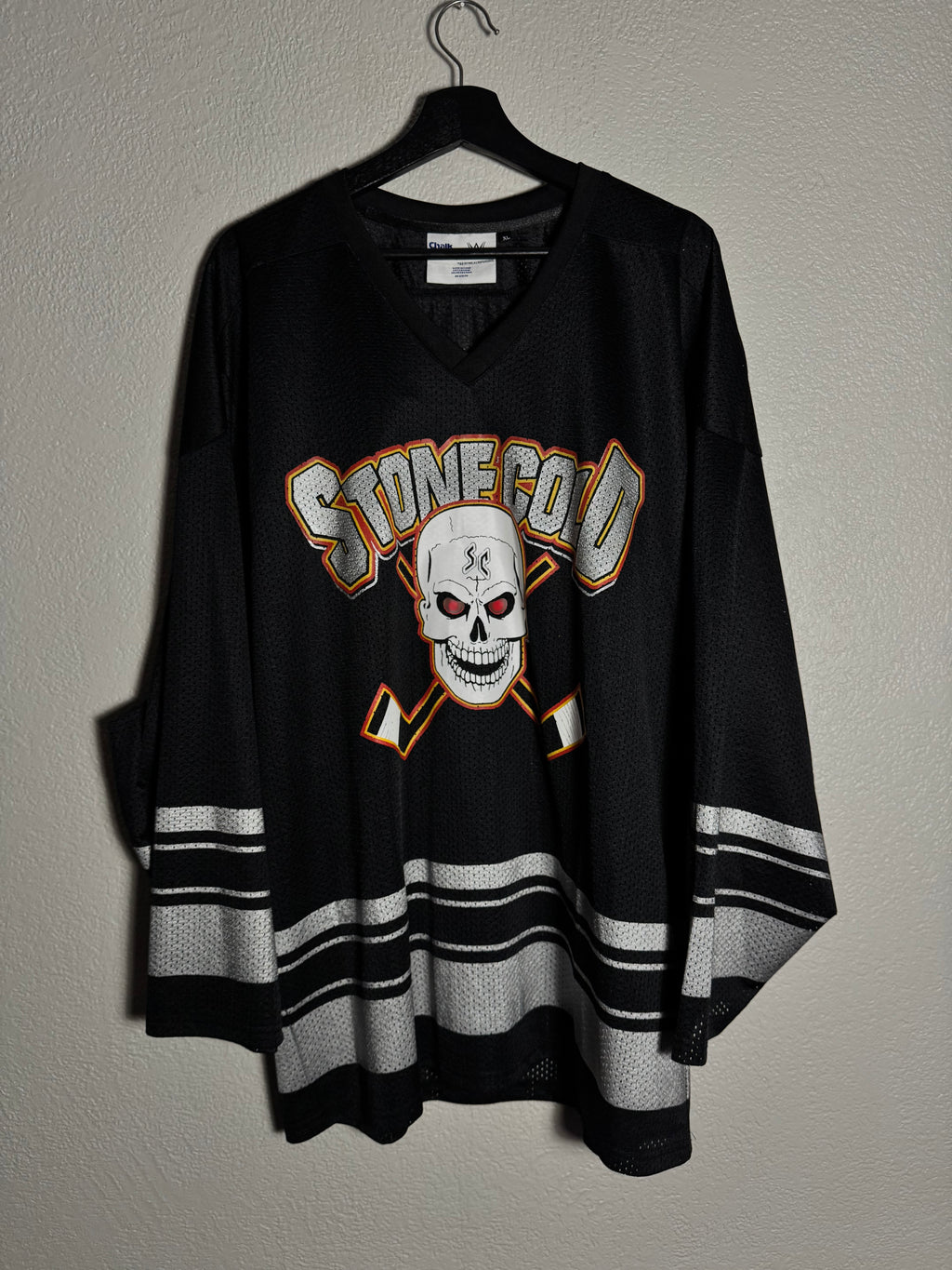 WWE Steve Austin 3:16 Hell Yeah Black Gray Orange White Mesh Jersey Shirt XL