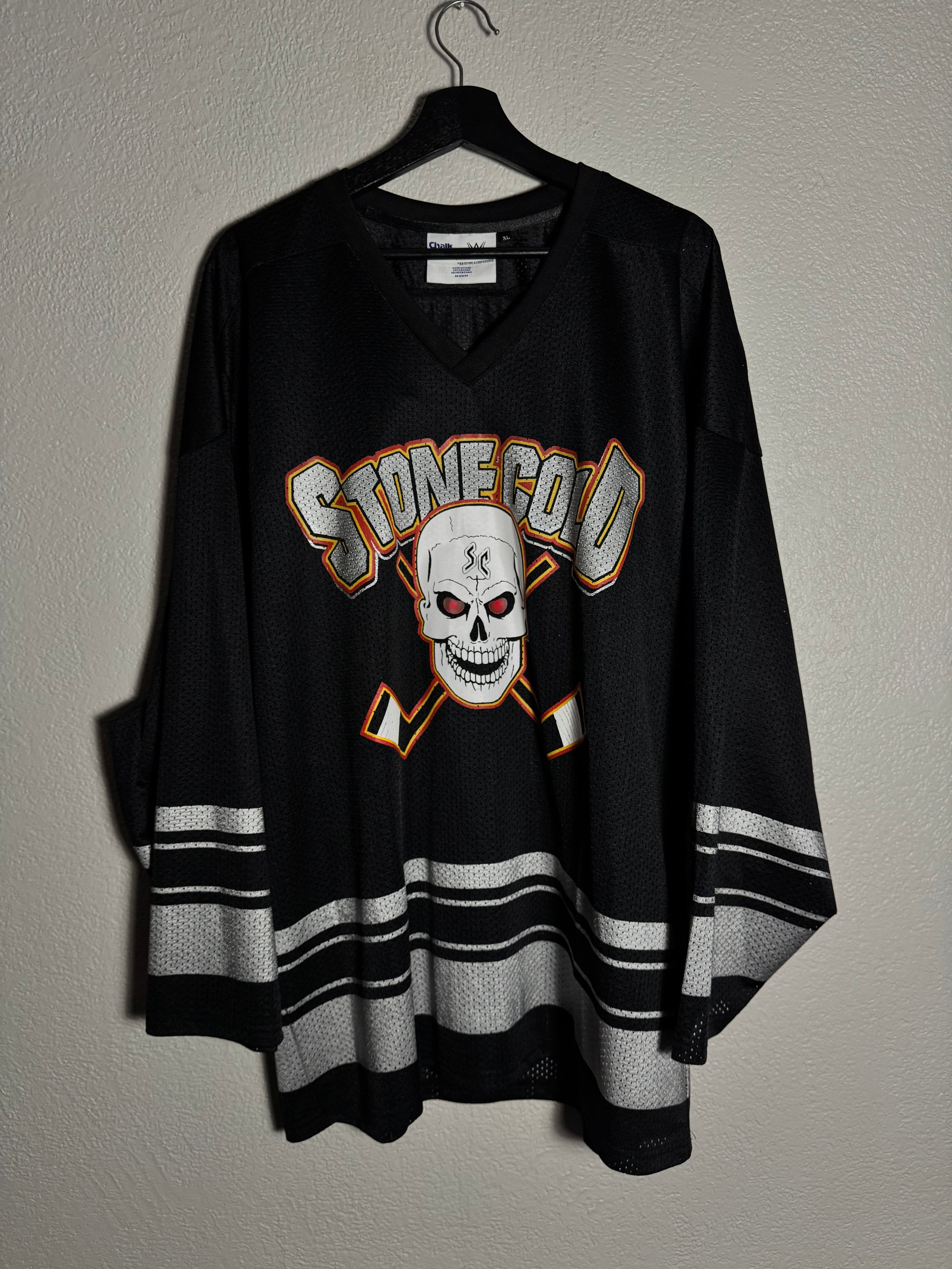 WWE Steve Austin 3:16 Hell Yeah Black Gray Orange White Mesh Jersey Shirt XL