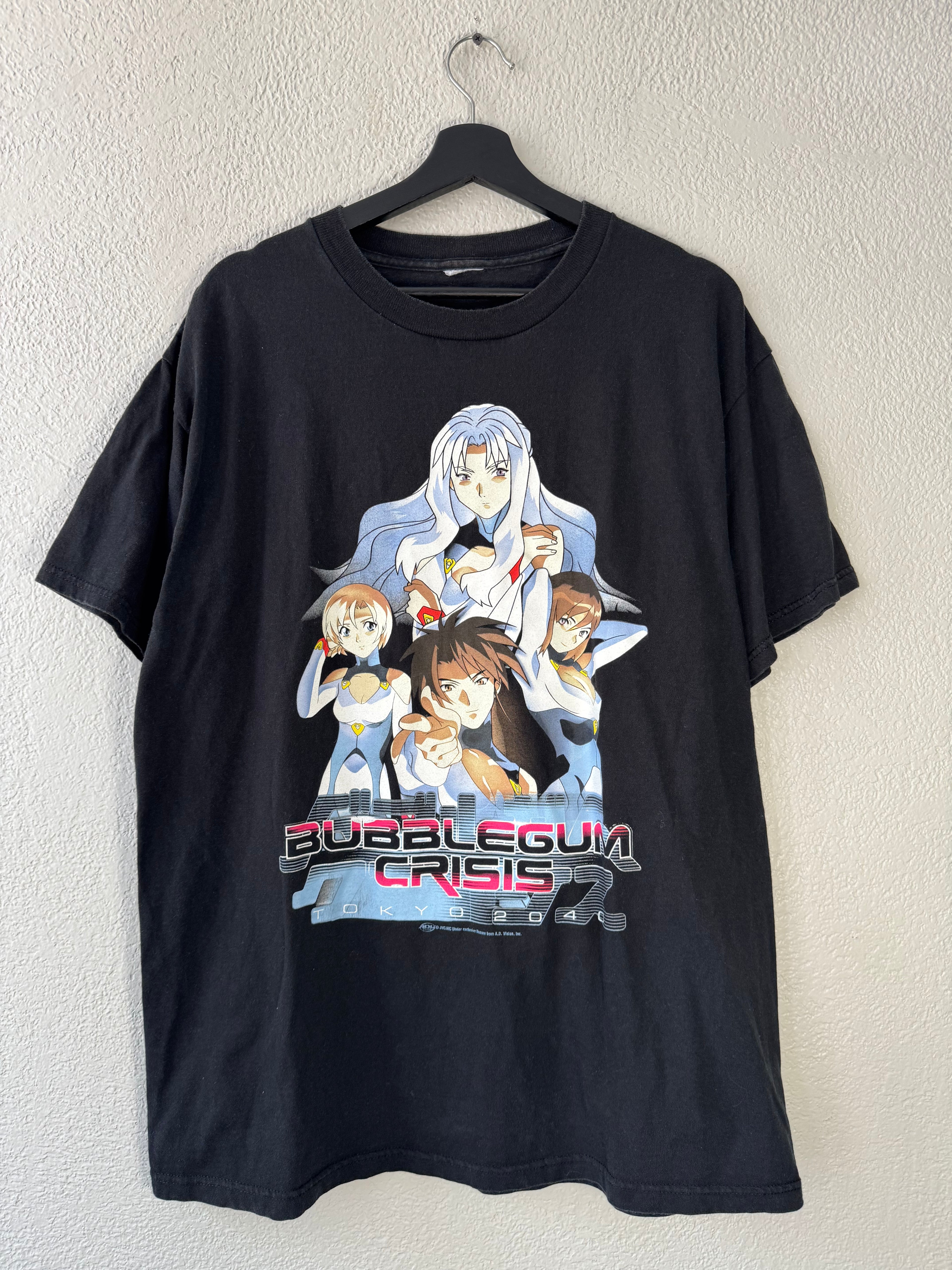 Vintage 90s Bubblegum Crisis Tee Shirt Black Anime Promo Size Large