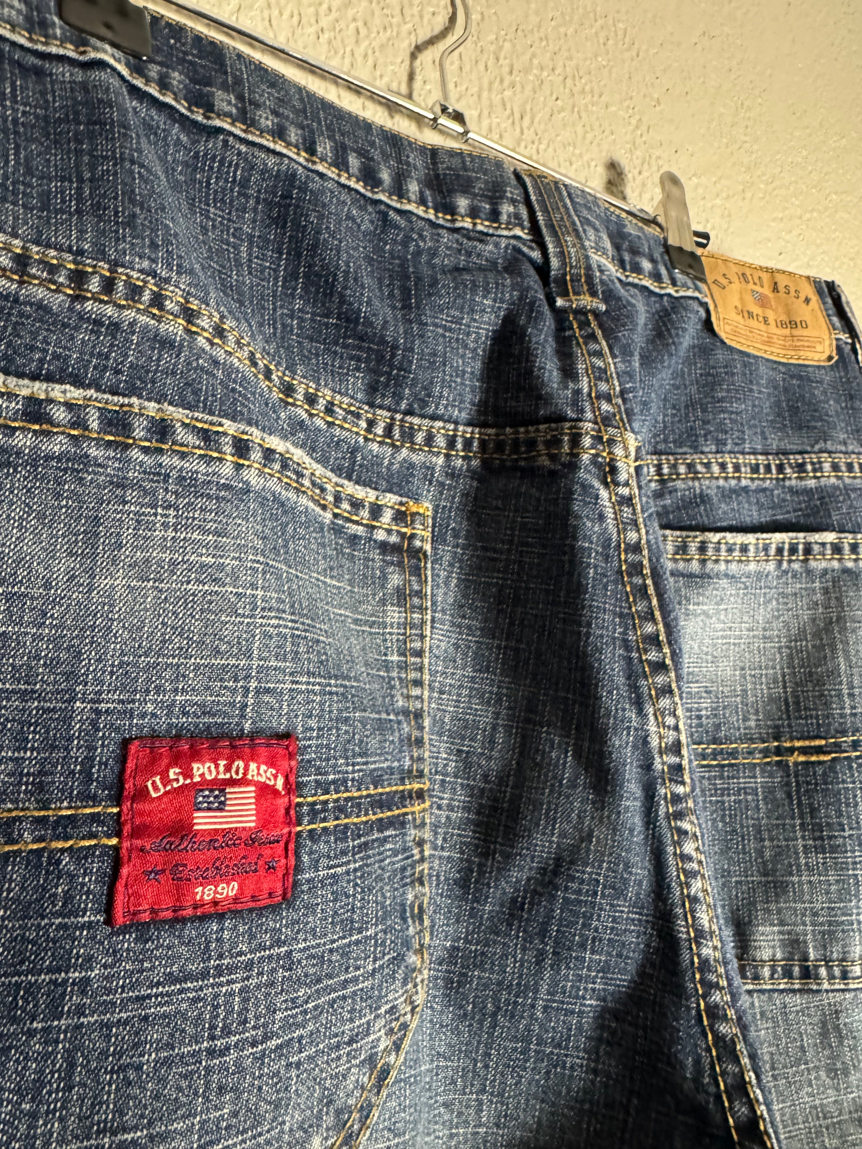 Vintage U.S. Polo Assn Baggy Carpenter Blue Denim Shorts
