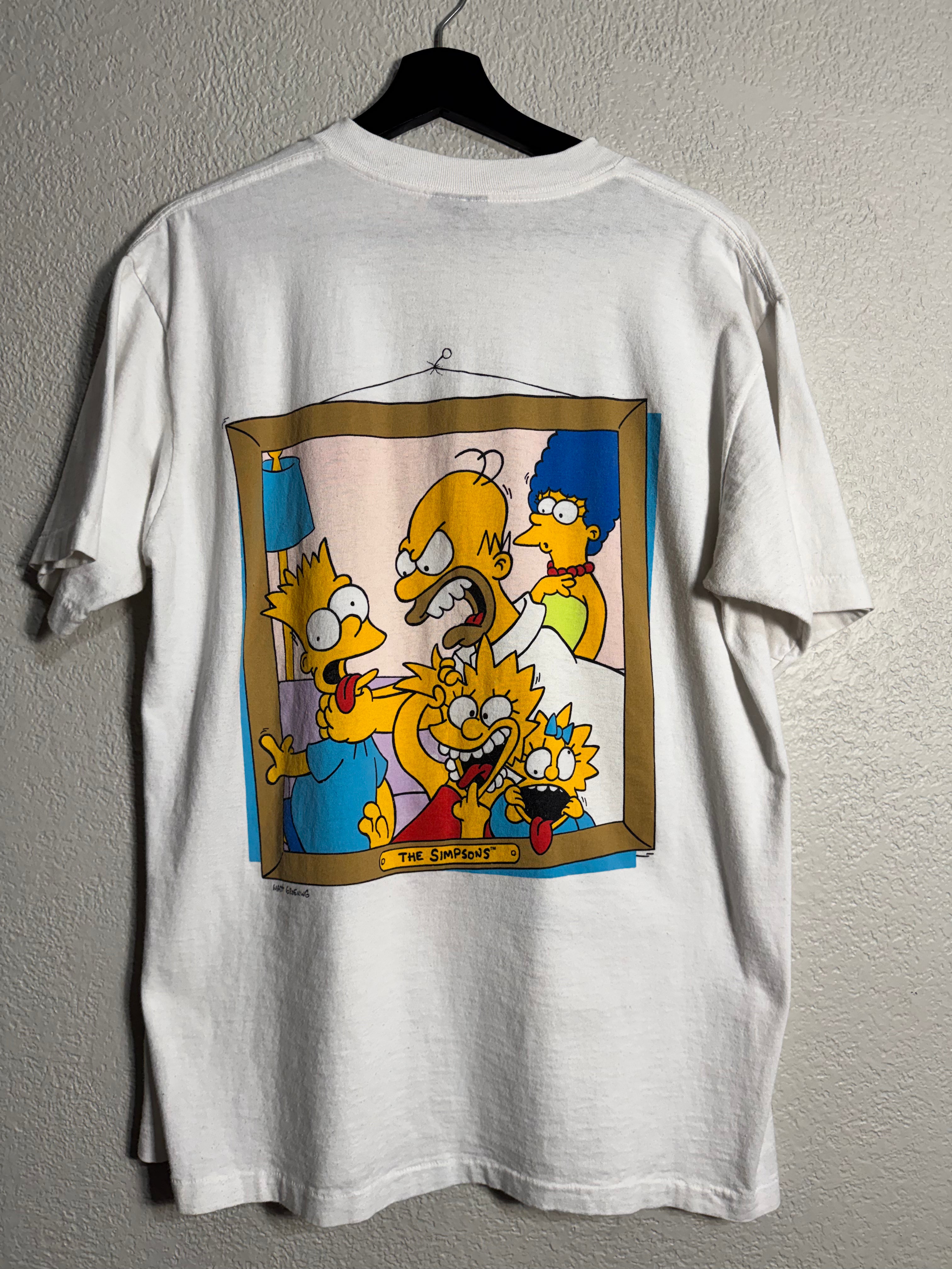 Vintage 1989 The Simpson’s Double Sided “SAY CHEESE” Short Sleeve Tee XL