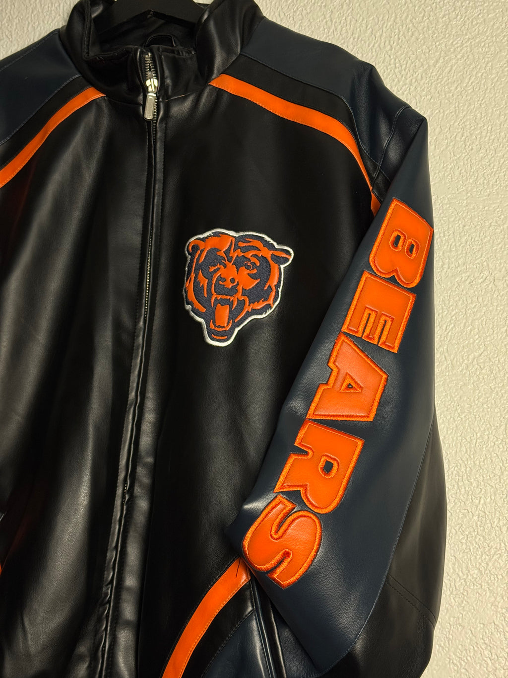 Chicago Bears Leather Jacket Size Large