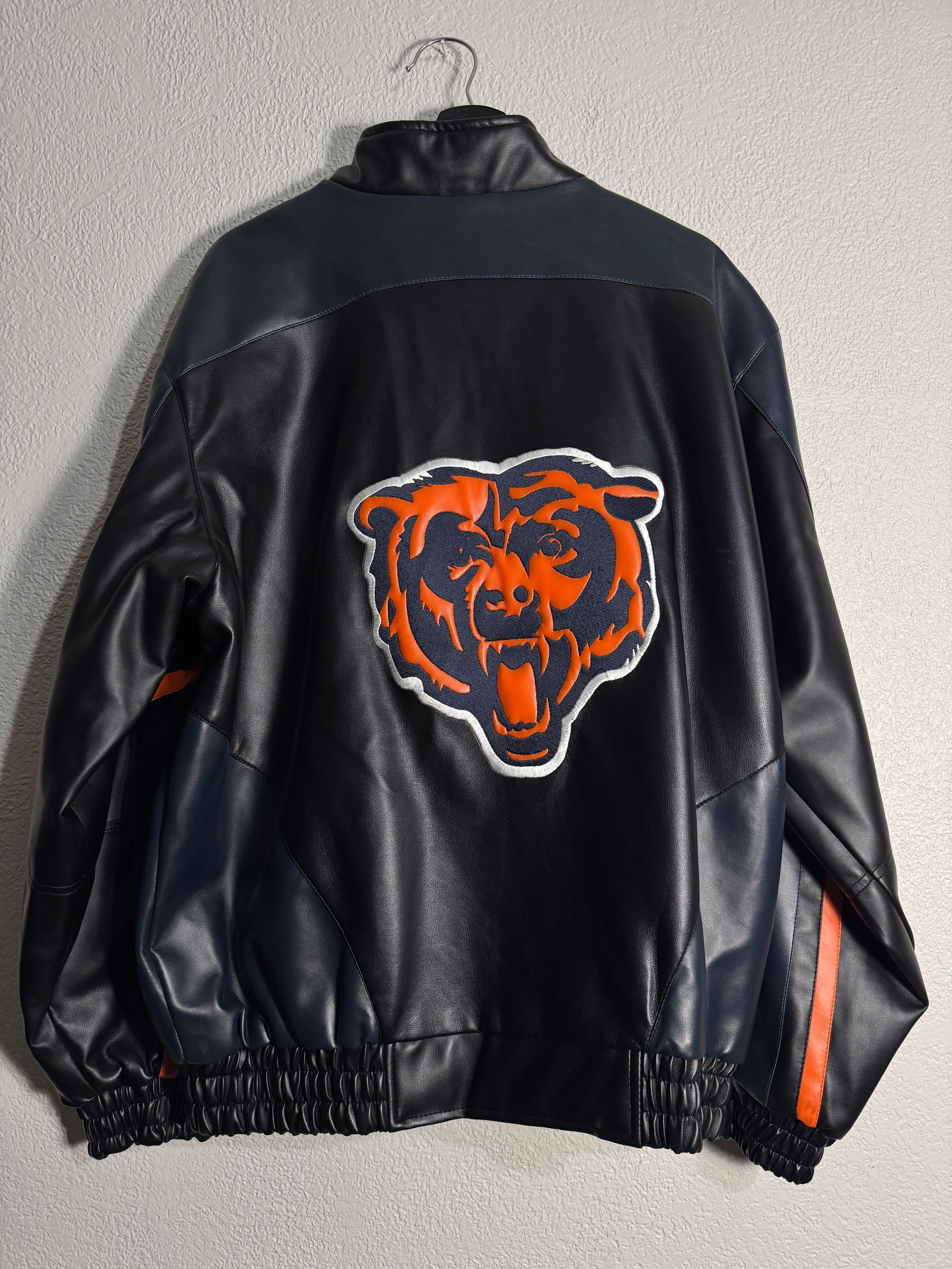 Chicago Bears Leather Jacket Size Large