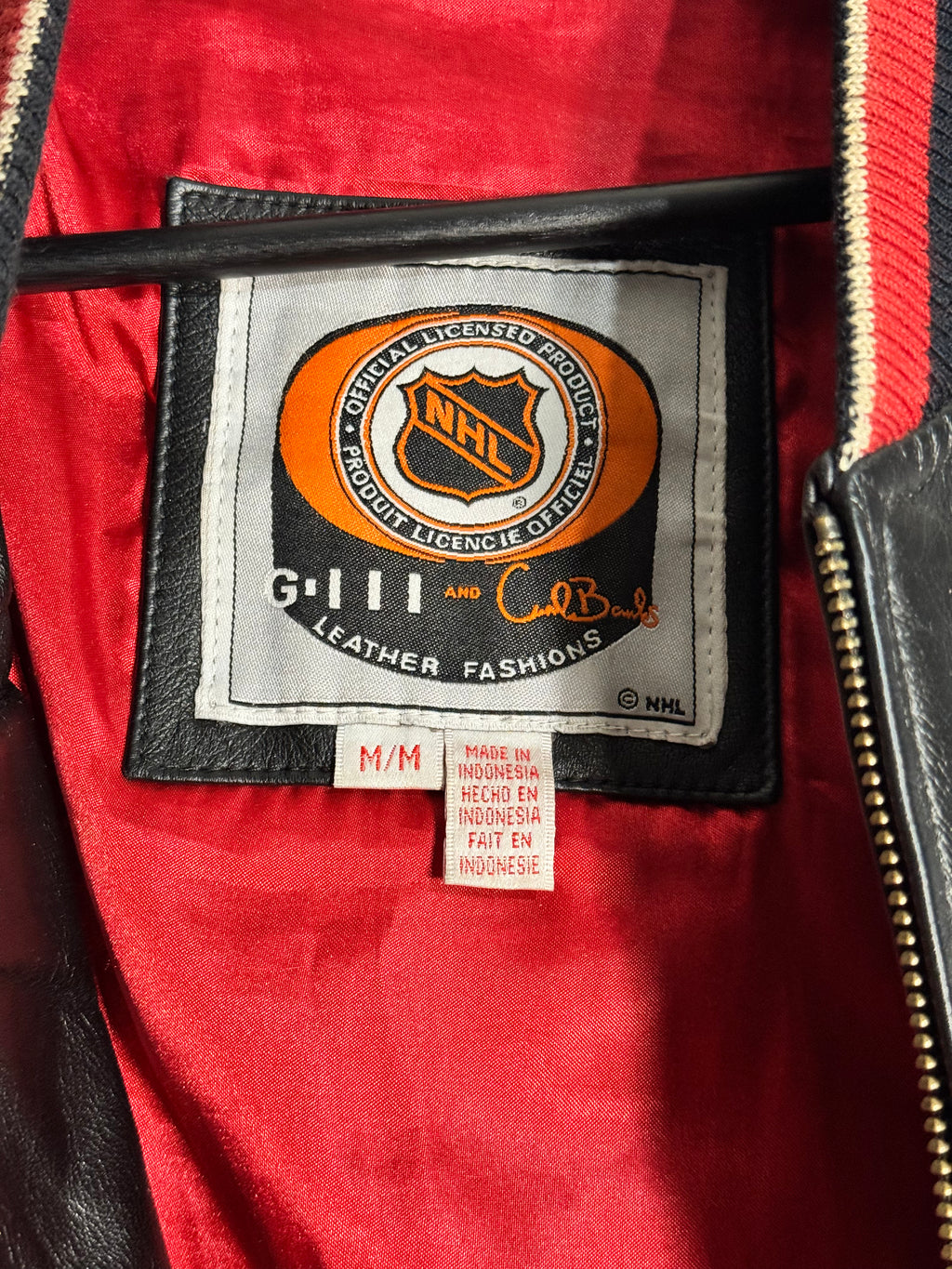 90’s Vintage Chicago Blackhawks NHL Leather Jacket Size M