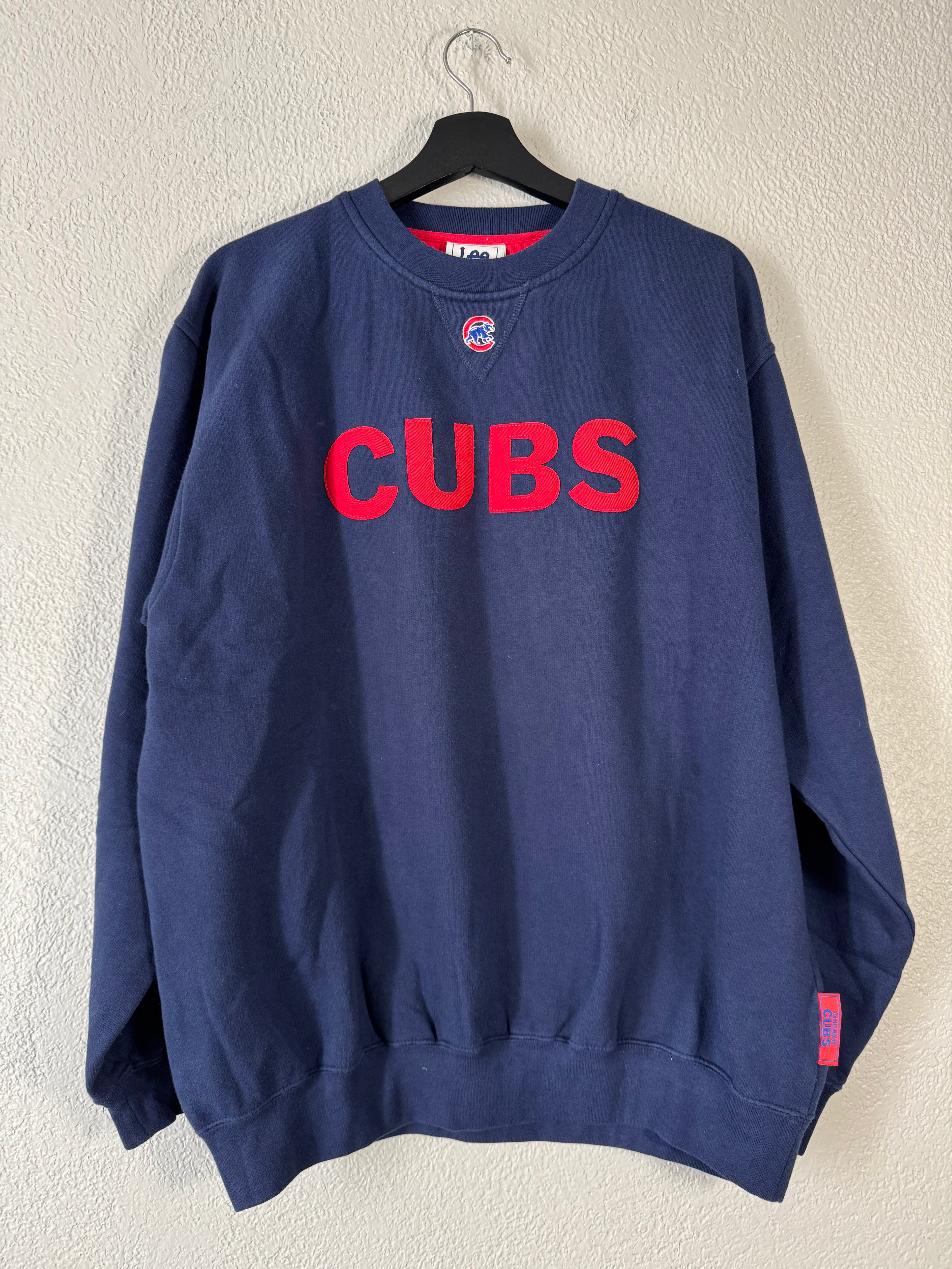 Vintage Chicago Cubs Sweatshirt Blue MLB Baseball Lee Sport Crewneck Size Large
