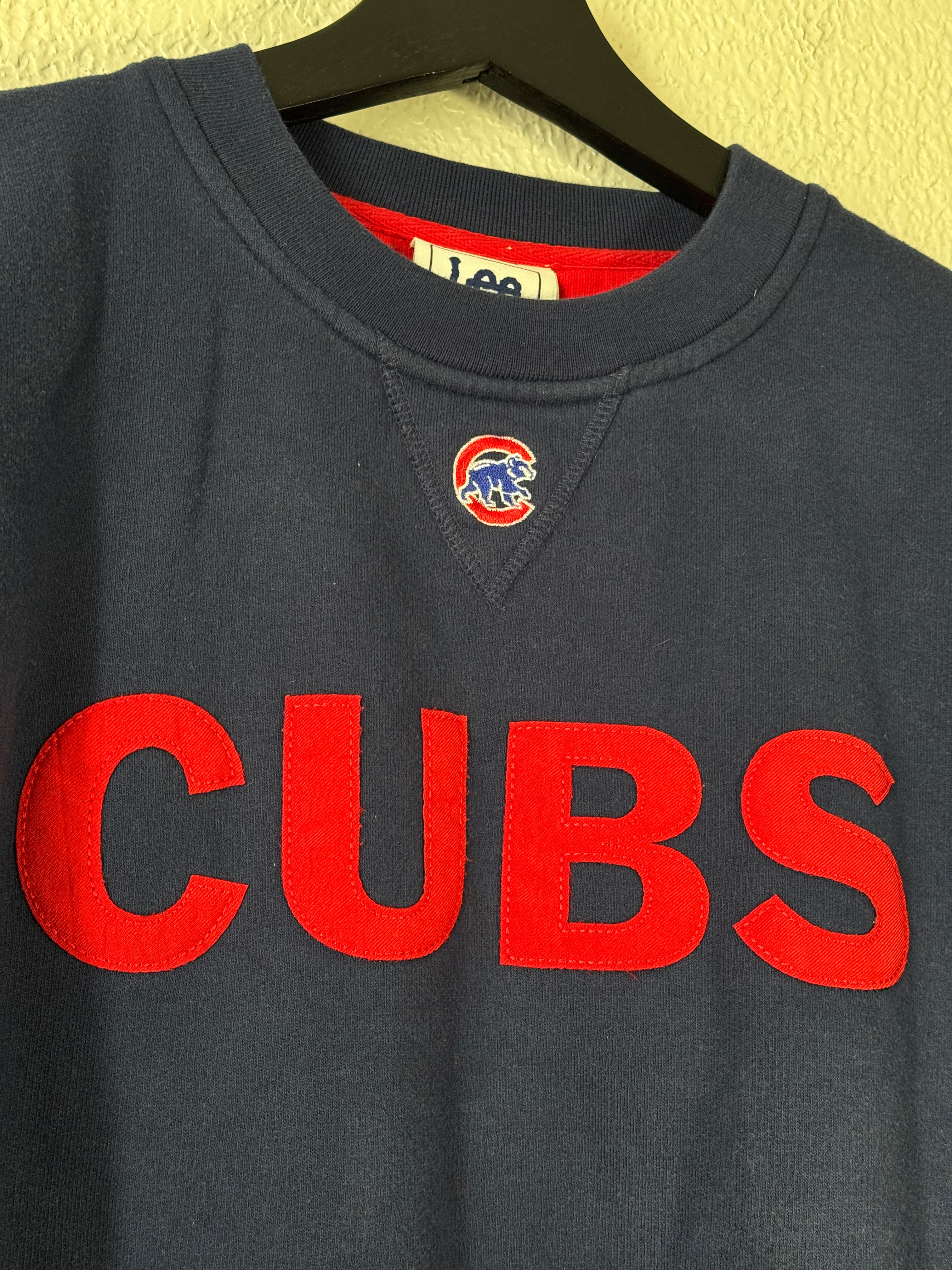 Vintage Chicago Cubs Sweatshirt Blue MLB Baseball Lee Sport Crewneck Size Large