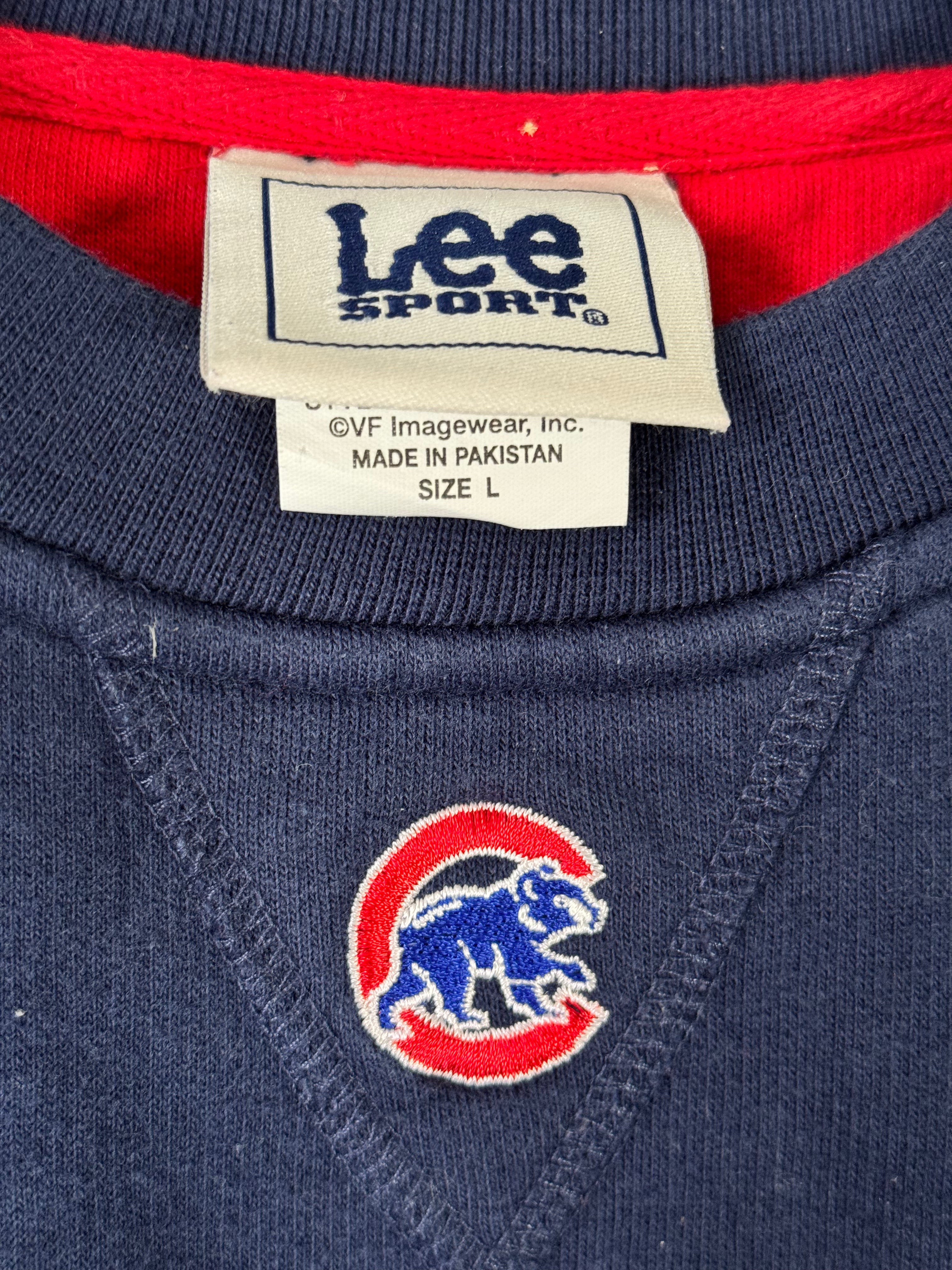 Vintage Chicago Cubs Sweatshirt Blue MLB Baseball Lee Sport Crewneck Size Large
