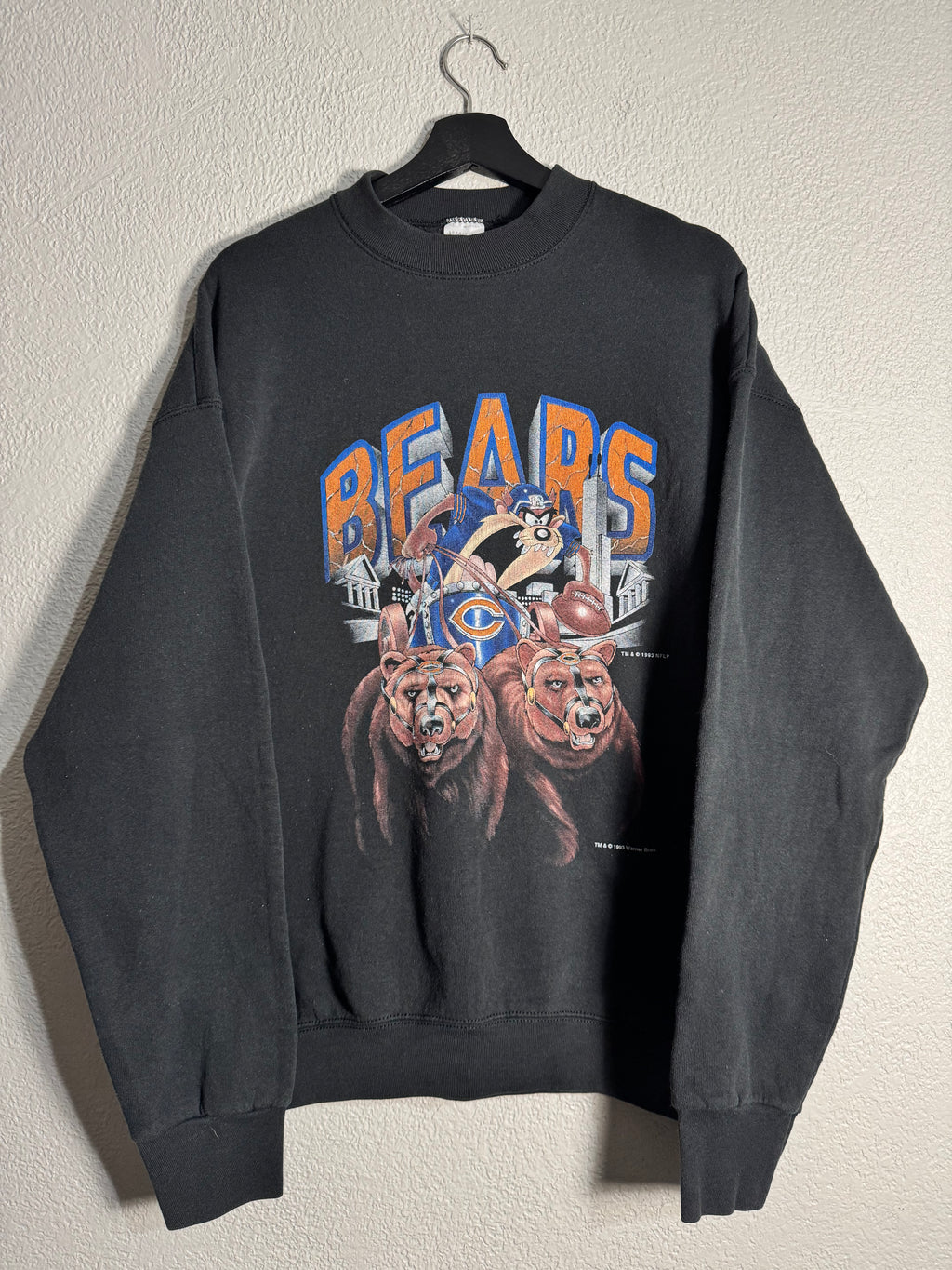 Vintage 1993 Chicago Bears Looney Tunes Taz Crewneck Size XL