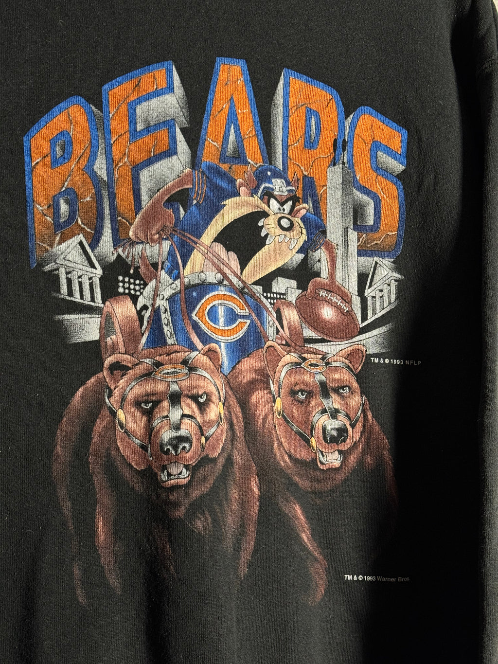 Vintage 1993 Chicago Bears Looney Tunes Taz Crewneck Size XL