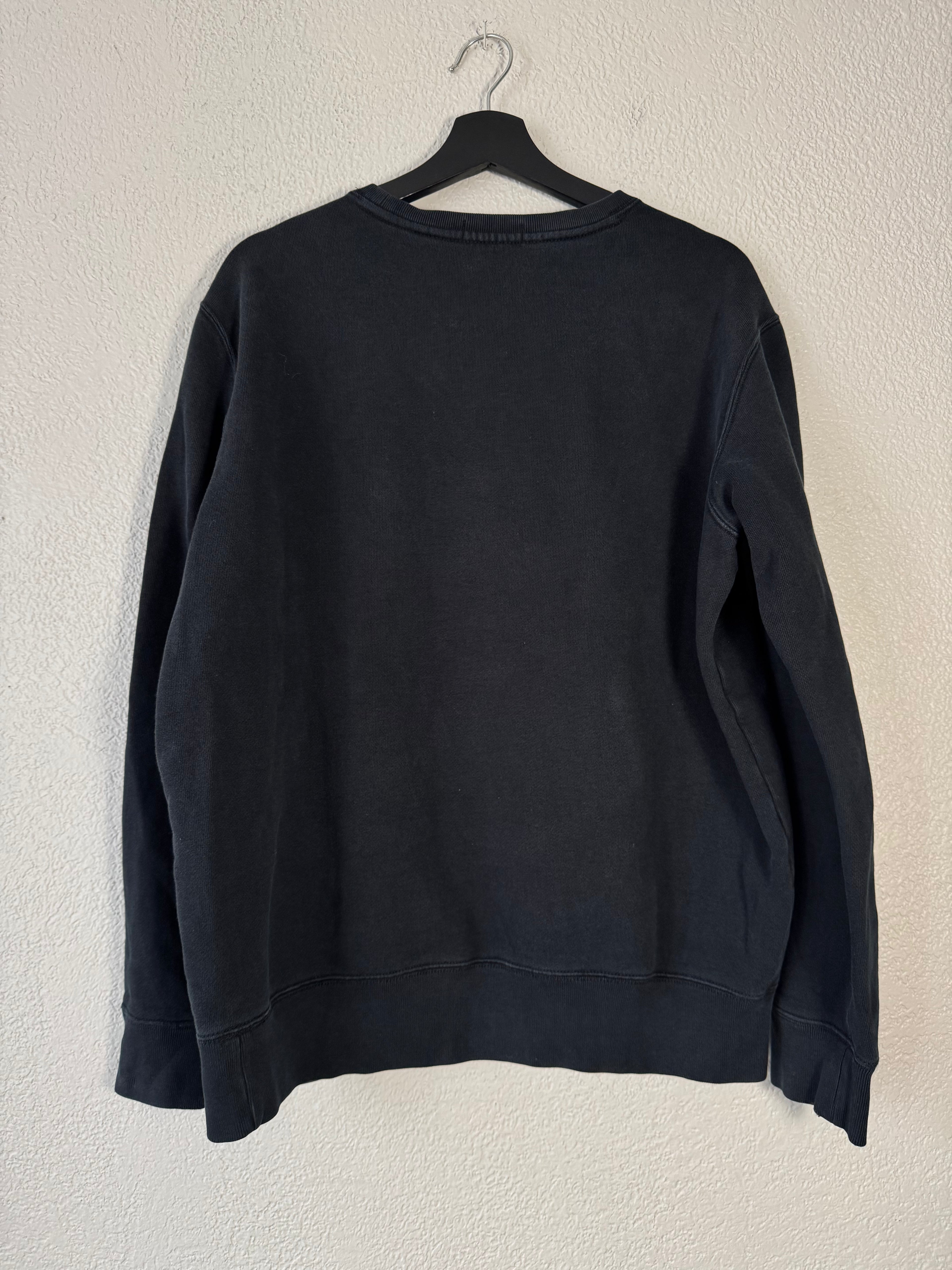 RALPH LAUREN Sweatshirt Pullover Crew Neck Black Red Logo Size Large