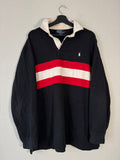 Vintage polo Ralph Lauren black and red rugby long sleeve Size XL